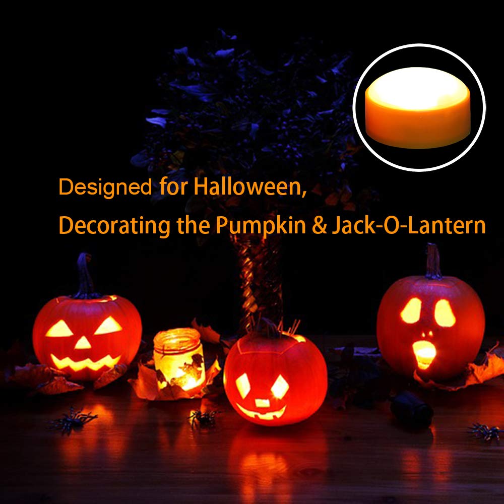 Izan 3 Pack Battery Operated Led Pumpkin Lights With Remote And Timer, Bright Flickering Flameless Candle Set For Pumpkin D  Cor