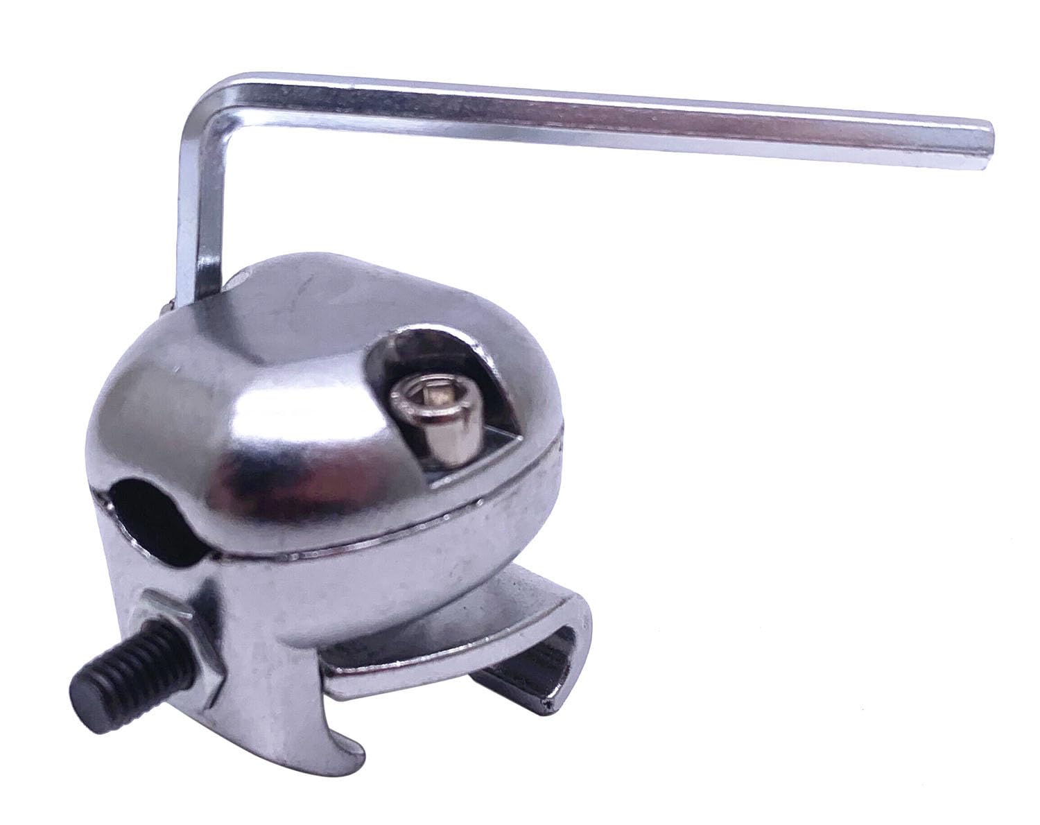 Tuoren Bass Drum Hoop Mounting Bracket Tom Hoop Clamp For Cowbell, Jam Block, Tambourine, Splash Cymbal Silver