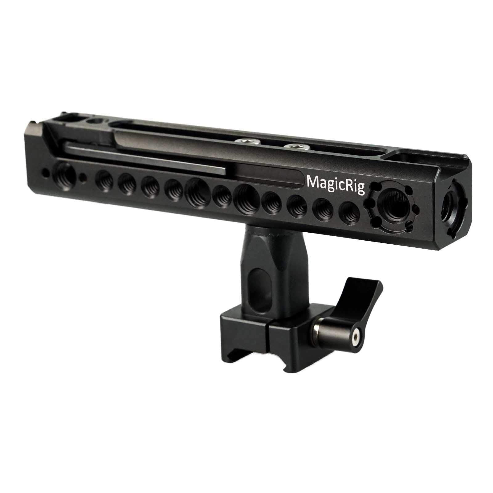 MAGICRIG Rotating NATO Handle Top Handle Grip with Cold Shoe Mount and Locating Point for Arri for DSLR Camera, Camera Cage