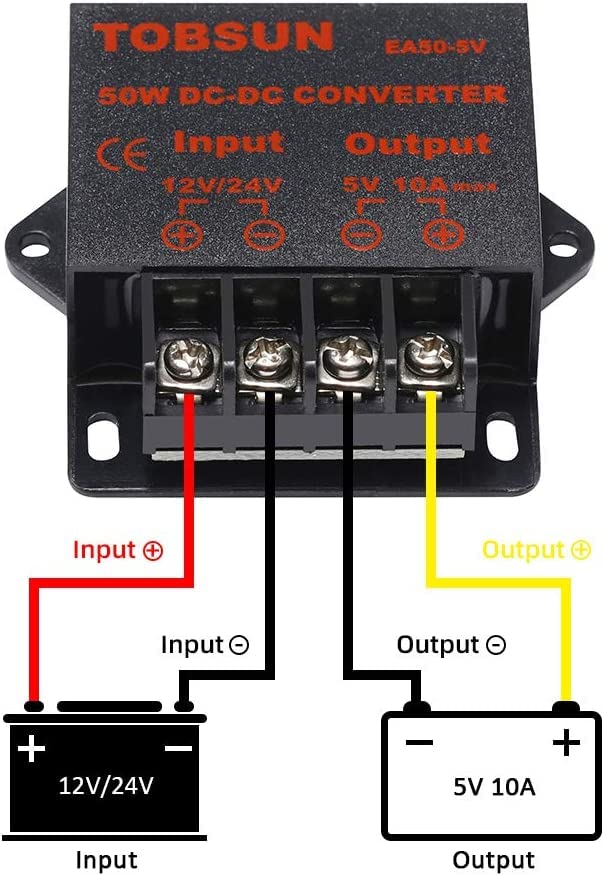 Protooma Dc Voltage Converter   Regulator Buck Converter Reducer Dc 12V/24V Step Down To 5V 10A 50W For Golf Cart Club Car Led L