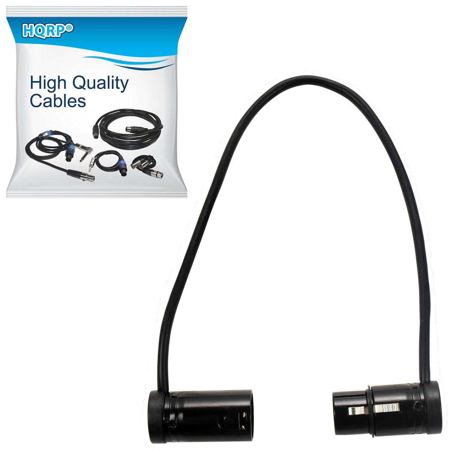 Hqrp 3 Pin Xlr Female To 3 Pin Xlr Male Adjustable Angle Low Profile Cable Compatible With Sound Devices 302, 552, 633, 688, 788T Mixer/Recorder