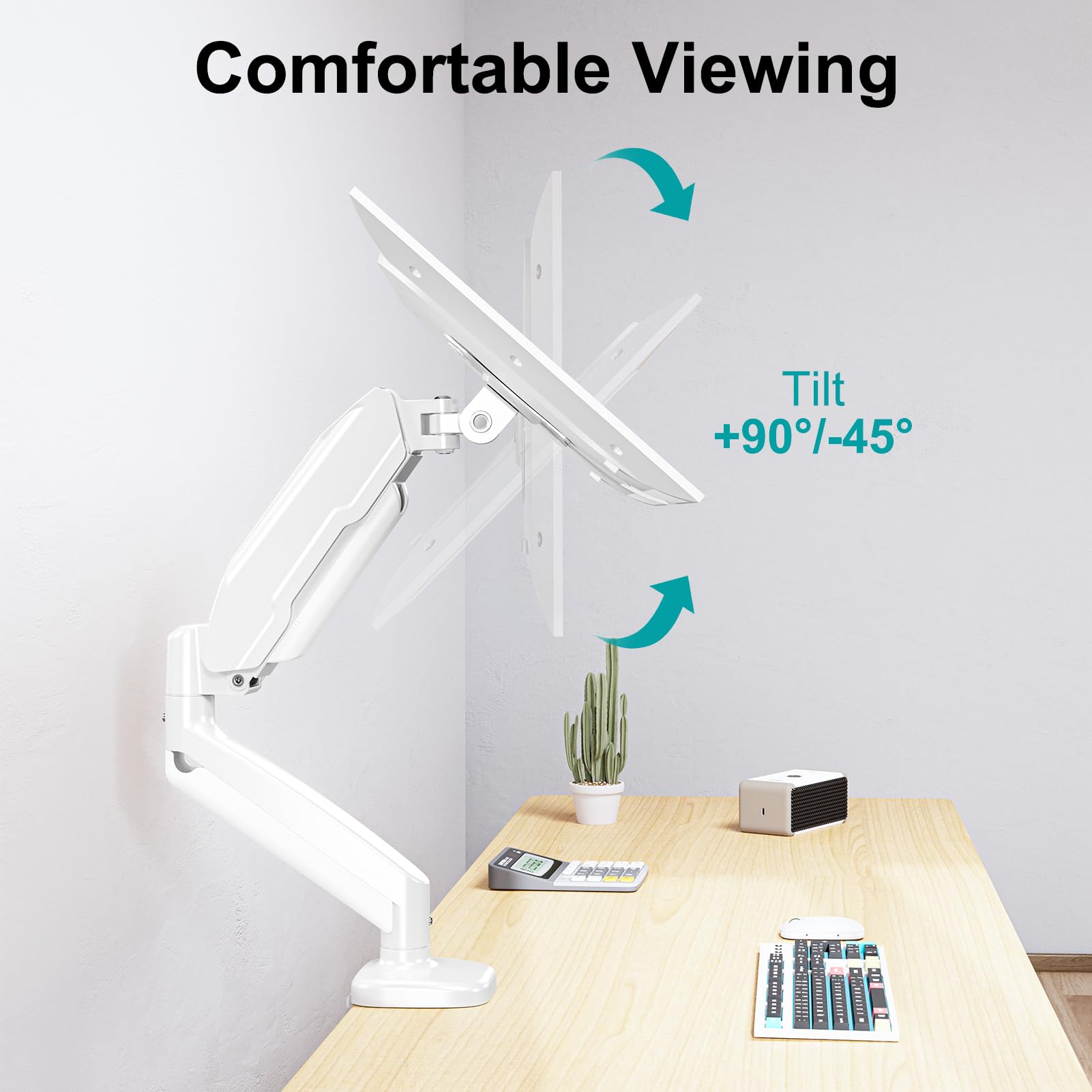 Mount Pro Single Monitor Desk Mount   Articulating Gas Spring Monitor Arm, Removable Vesa Mount Desk Stand With Clamp And Gromme