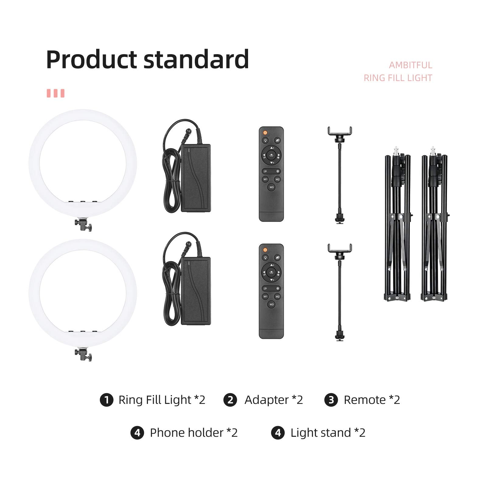 Ambitful Kn-21C 21Inch 53Cm Dimmable 3000~6000K Bi-Color Led Ring Light With Tripod And Phone Holder,With Remote, For Makeup, Se