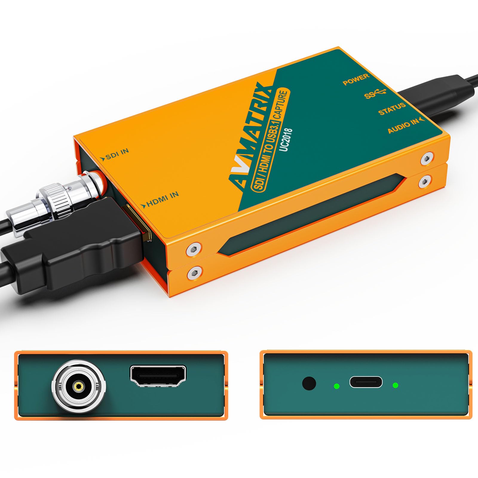 Avmatrix Sdi/Hdmi To Usb3.0 Video External Capture Card For Streaming Uncompressed (Yuy2) 1080P60 Play And Pluy With Obs Twitch Youtube For Church Live Streaming Tele Conference Tele Education