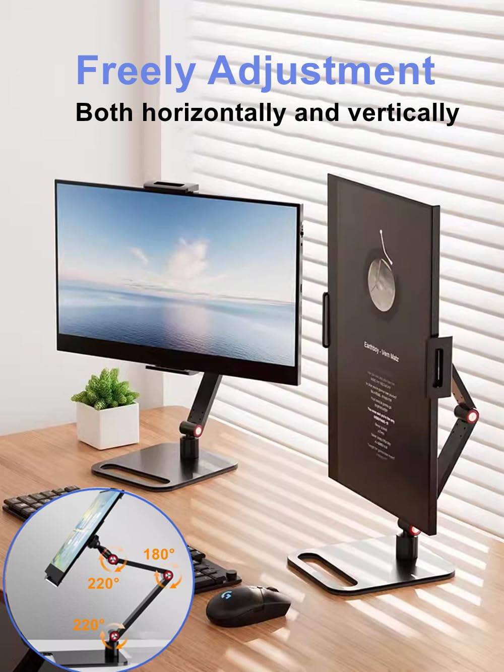 Aifeelife Portable Monitor Holder For 12 17.3 Inch Screen Desk Holder Metal Stand 16 Inch Universal Expandable Display Base 12.9