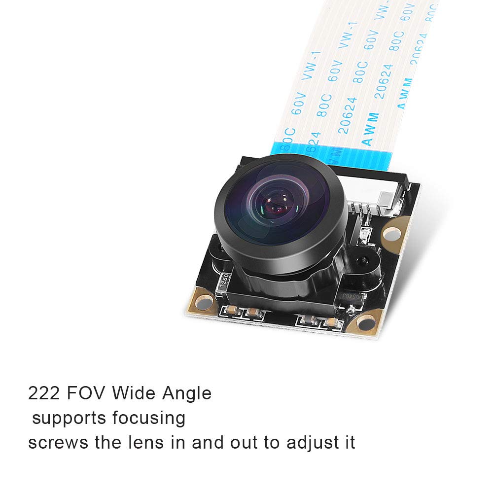 Dorhea For Raspberry Pi 4 B Camera Webcam 222 Fov Fisheye Wide Angle Camera Night Vision 5 Megapixel 1080P Ov5647 Camera Video M
