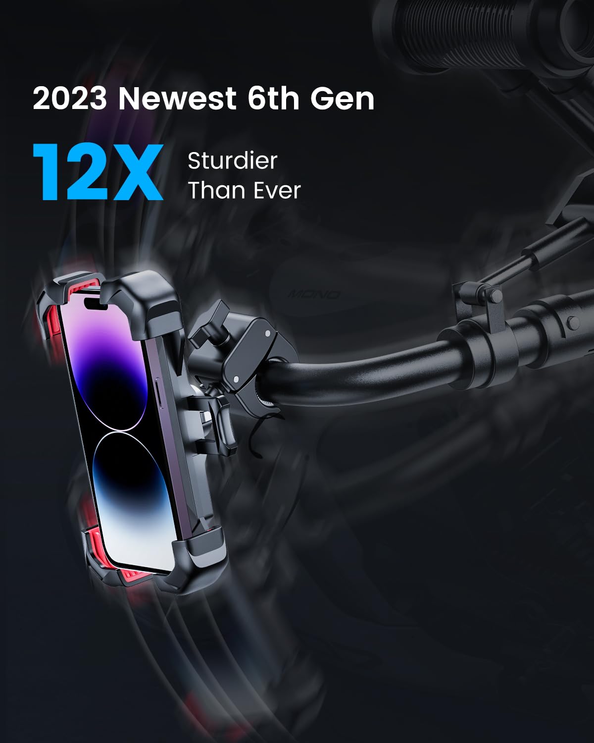 Joyroom Motorcycle Phone Mount, [1S Auto Lock][100Mph Military Anti Shake] Bike Phone Holder For Bicycle, [10S Quick Install] Ha