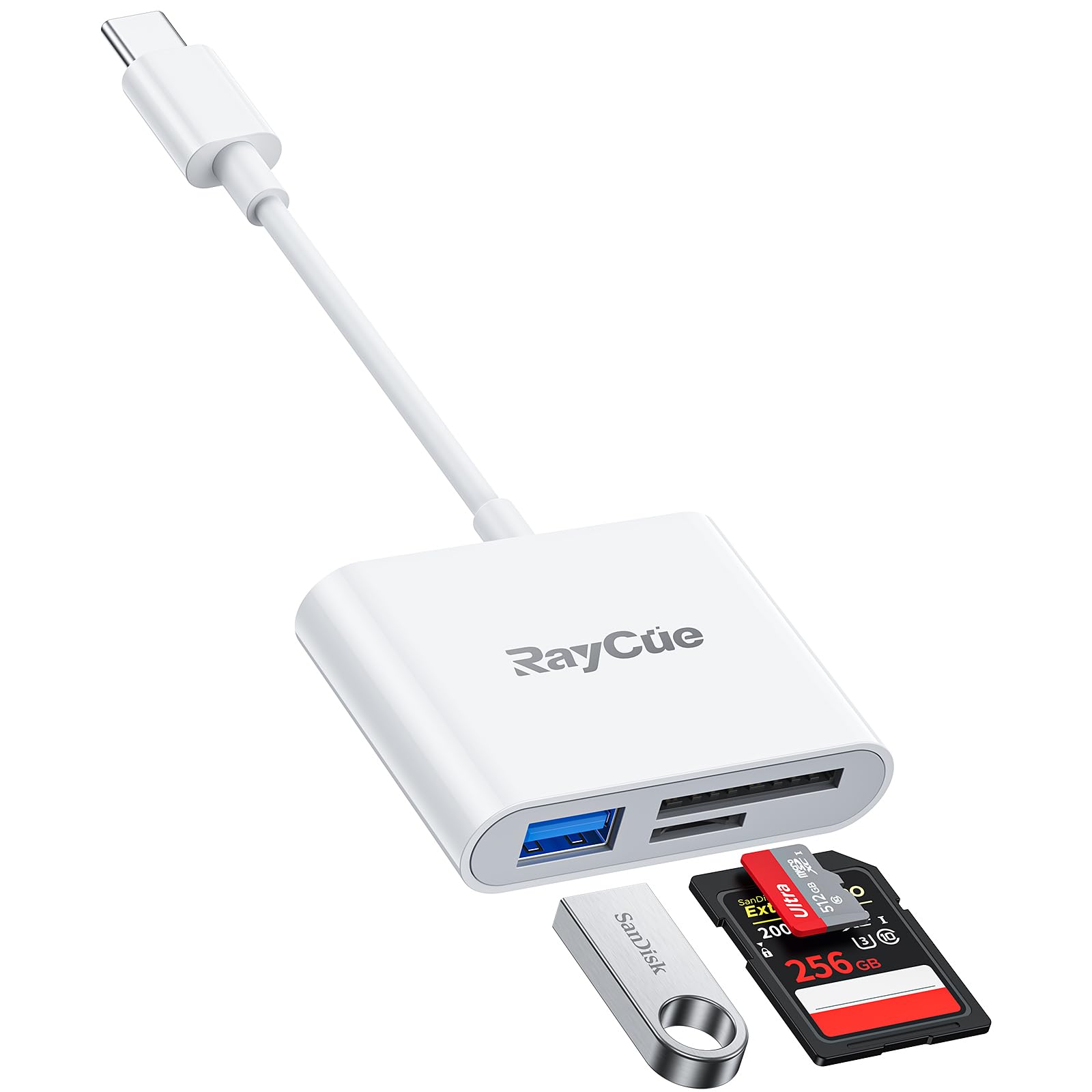Raycue Usb C To Sd Card Reader, Usb C/Type C To Sd Card For Iphone 15/Ipad/Mac/Laptop, 3 In 1 Usb C/Type C Memory Card Adapter F