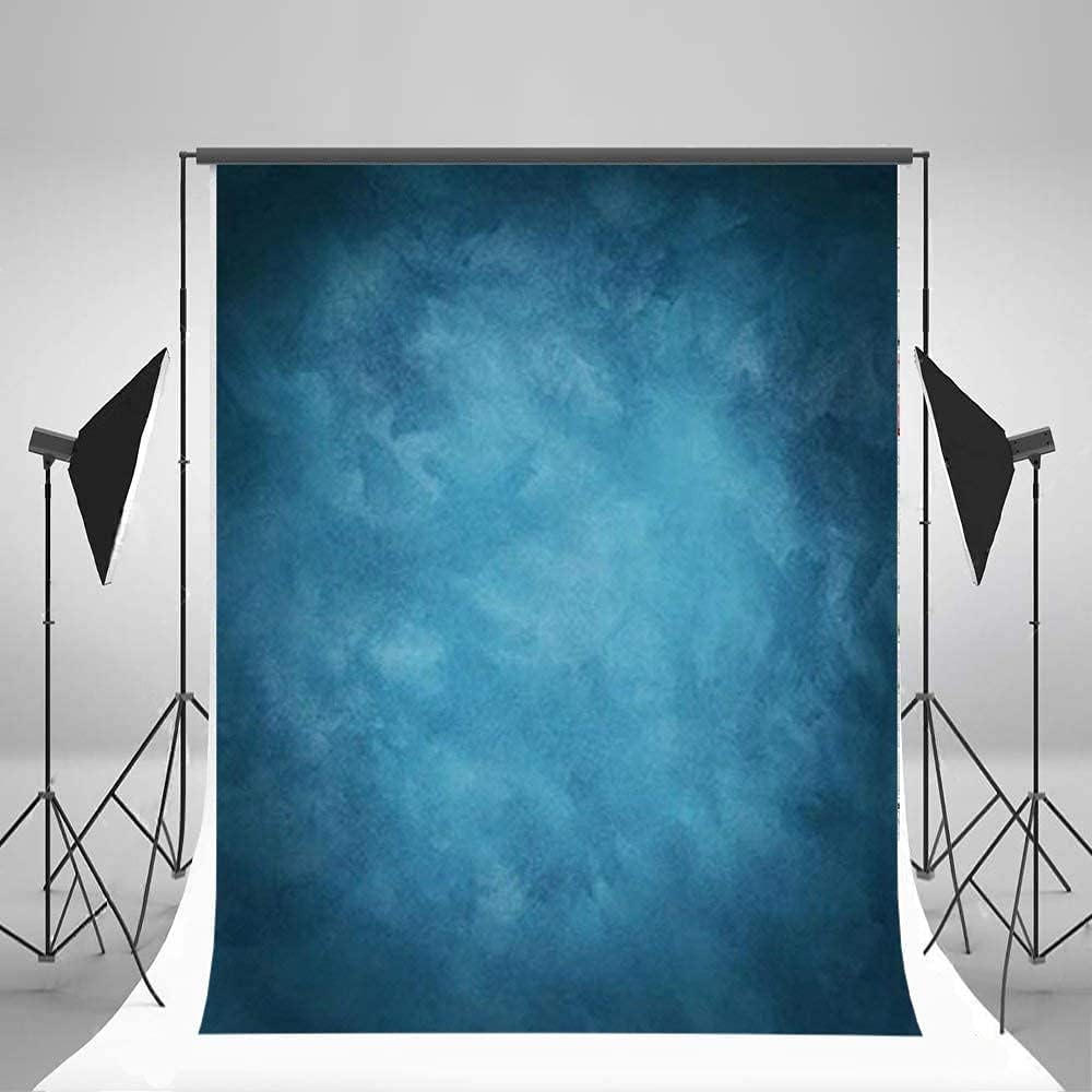 Laeacco 5X7Ft Solid Color Backdrop Blurry Blue Photo Background Abstract Blue Photography Backdrops Children Kids Adults Newborn Baby Infant Portraits Shooting Studio Props Pets Photobooth