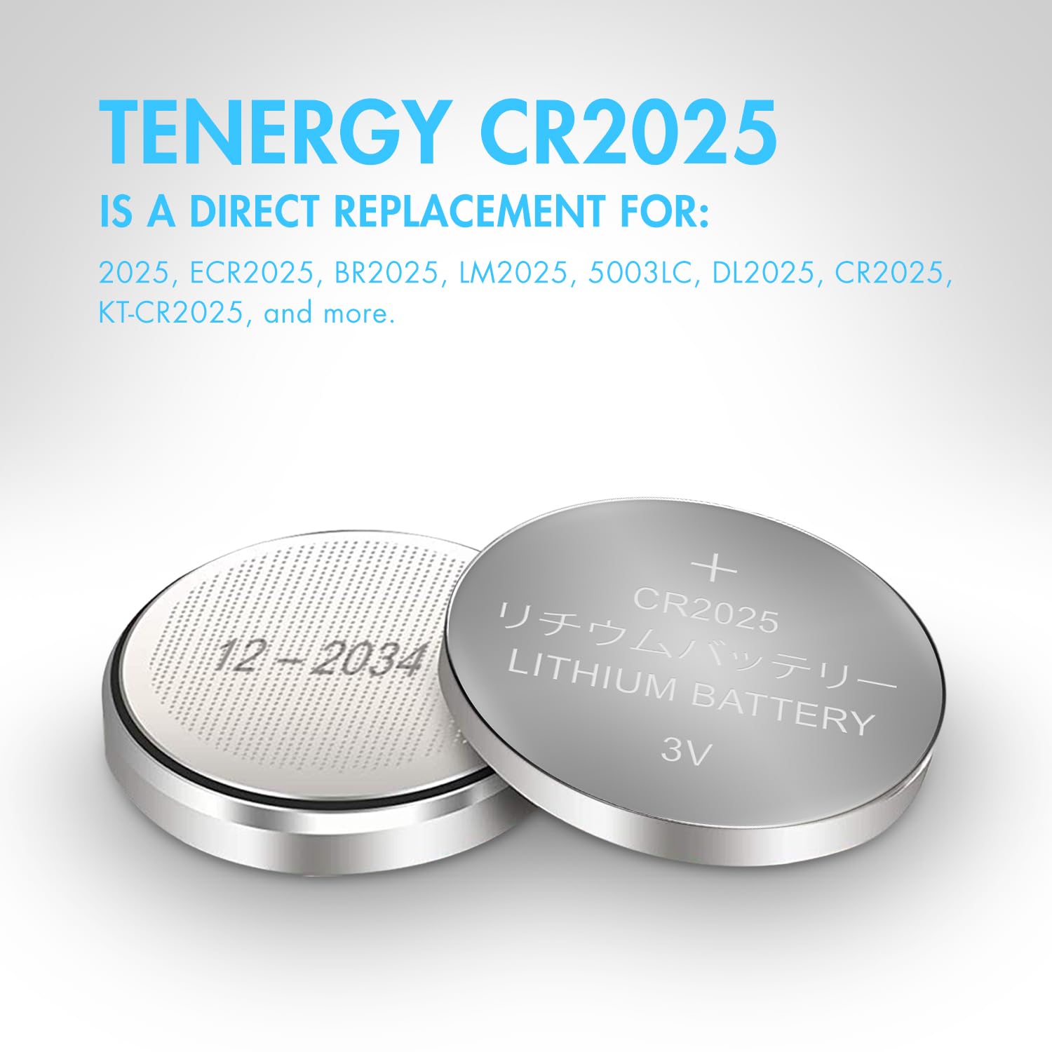 Tenergy Cr2025 3V Lithium Button Coin Cell Batteries, Ideal For Key Fob Battery Cr2025, Watches, Calculators, Thermometers, Gluc