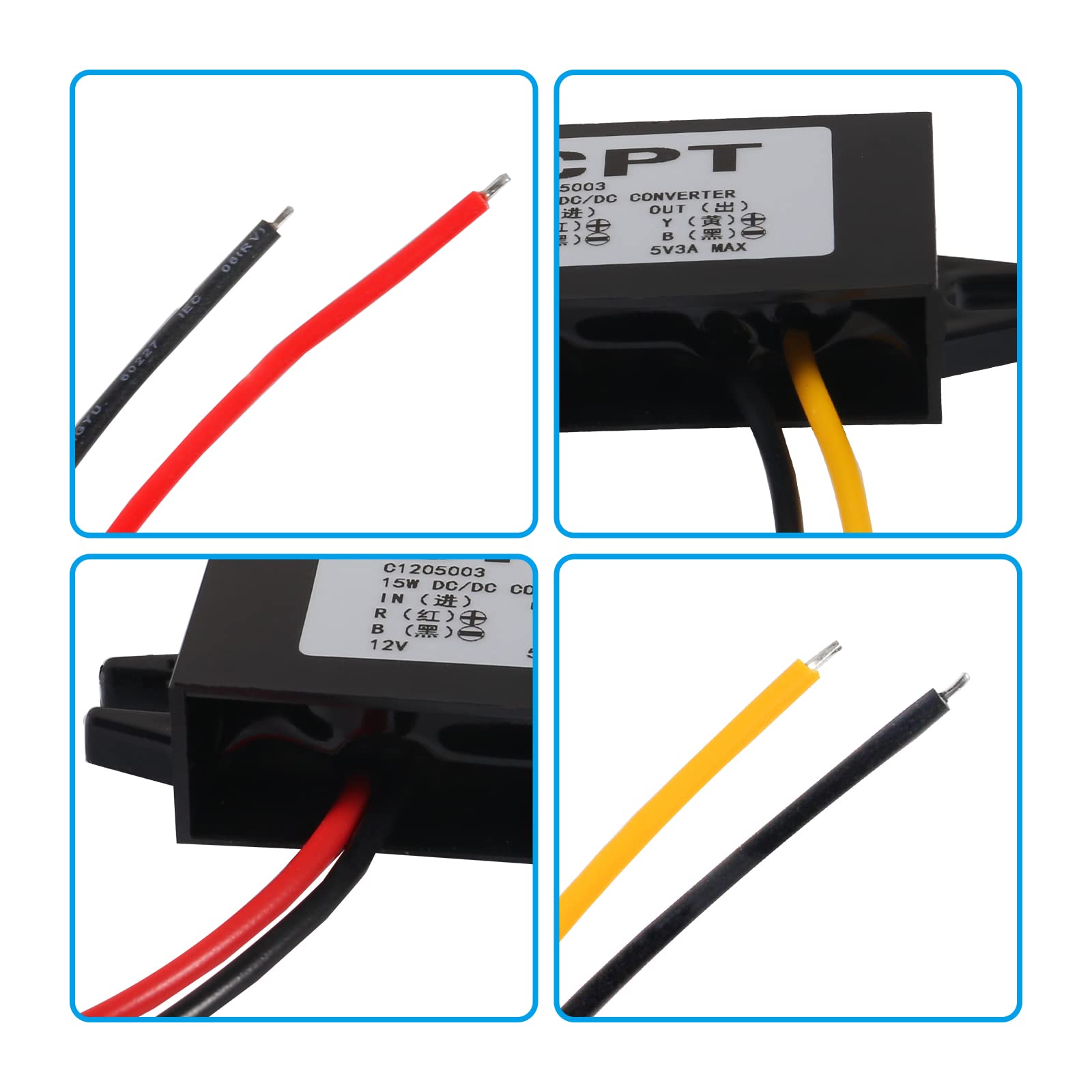 Diann Direct Current Converter 12V To 5V 3A 15W Buck Converter Module Dc Power Adapter Converter Dc To Dc Regulator Car Power Co