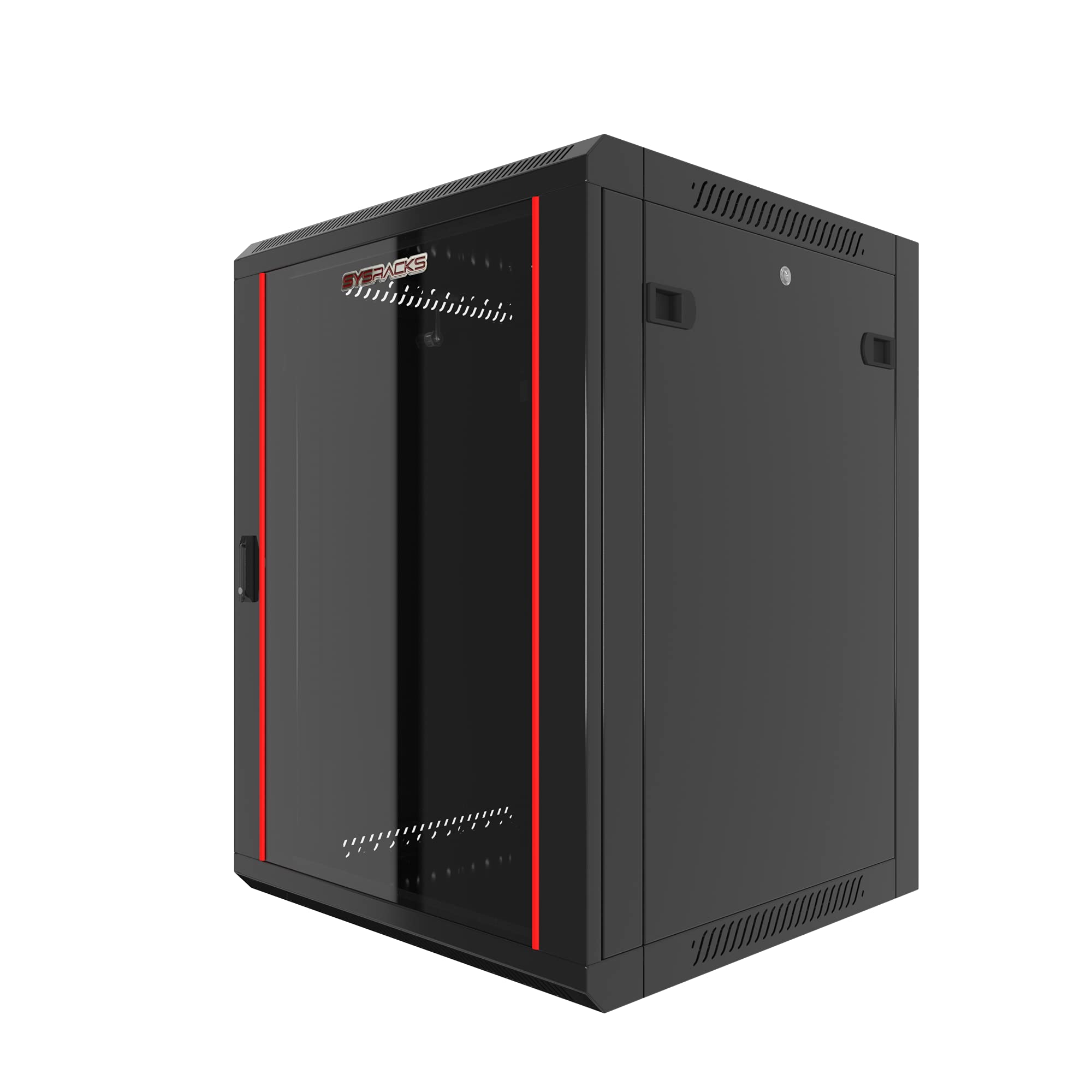 Wall Mount Server Rack Cabinet Locking Computer Cabinet Network Enclosure For Electronics Security Audio Video Av Equipment Data Rack 24 Inch Depth Server Cabinet (15U)