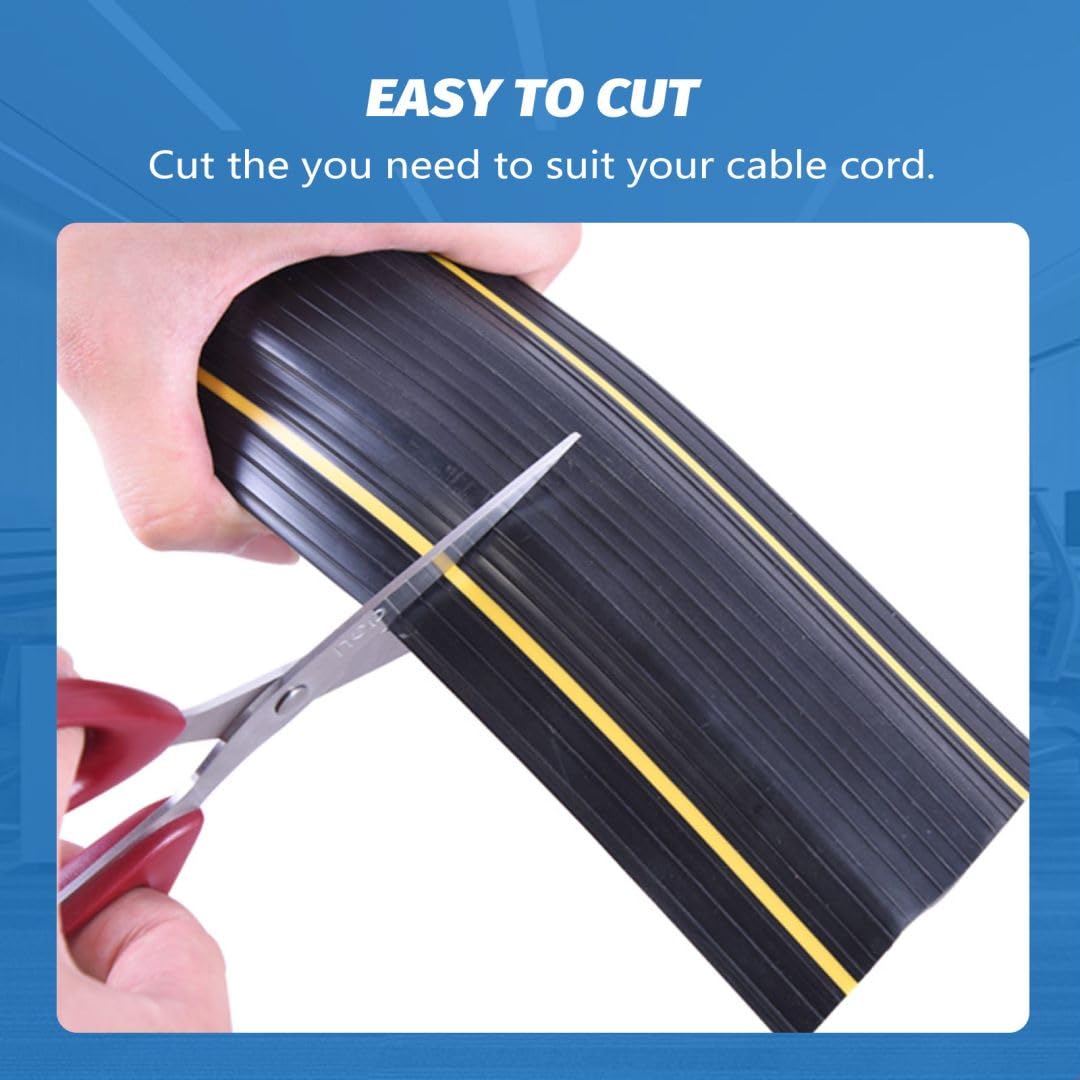 Vilmon 10Ft Floor Cord Cover, Heavy Duty Pvc Floor Cable Cover,Wire Cover To Protect Wire Prevent Cable Trips For Home Office,Ca