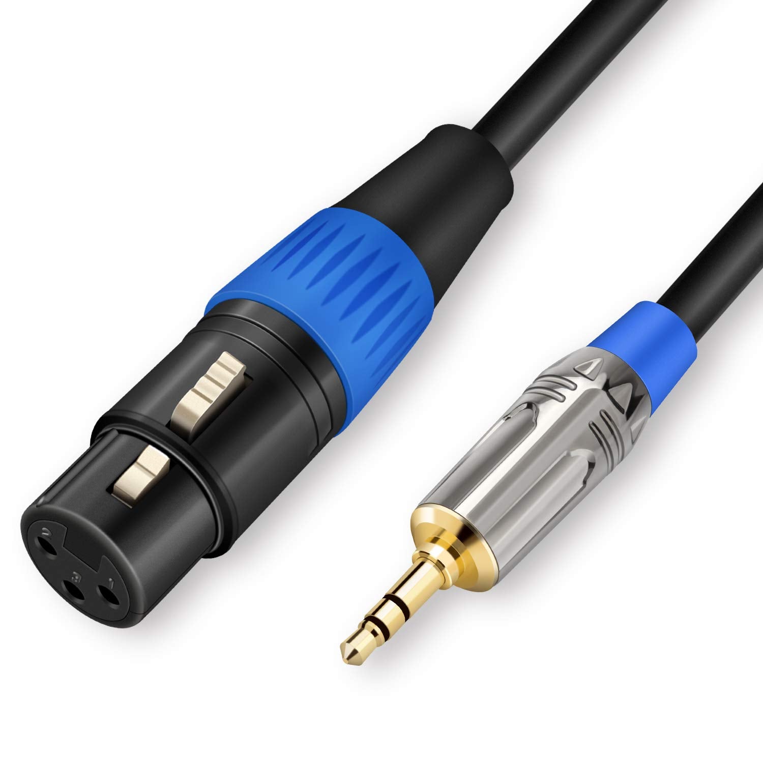 Jolgoo Xlr Female To 3.5Mm Cable, Unbalanced Xlr Female To 1/8'' Stereo Plug Microphone Cable, 3.5Mm To Xlr Cable For Iphone, Ip