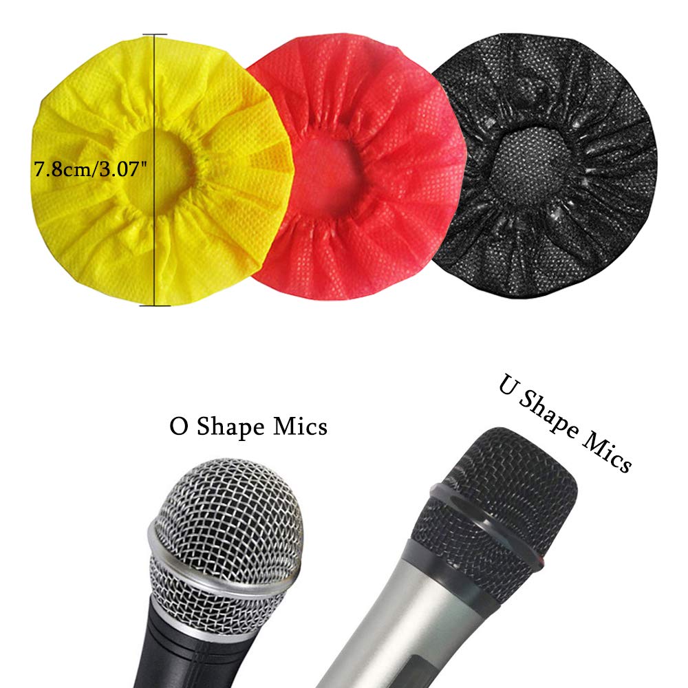 Reton 100 Pcs 3.07Inch Disposable Microphone Cover Non Woven, Sanitary Handheld Mic Windscreen Protective Cap For Recording Room