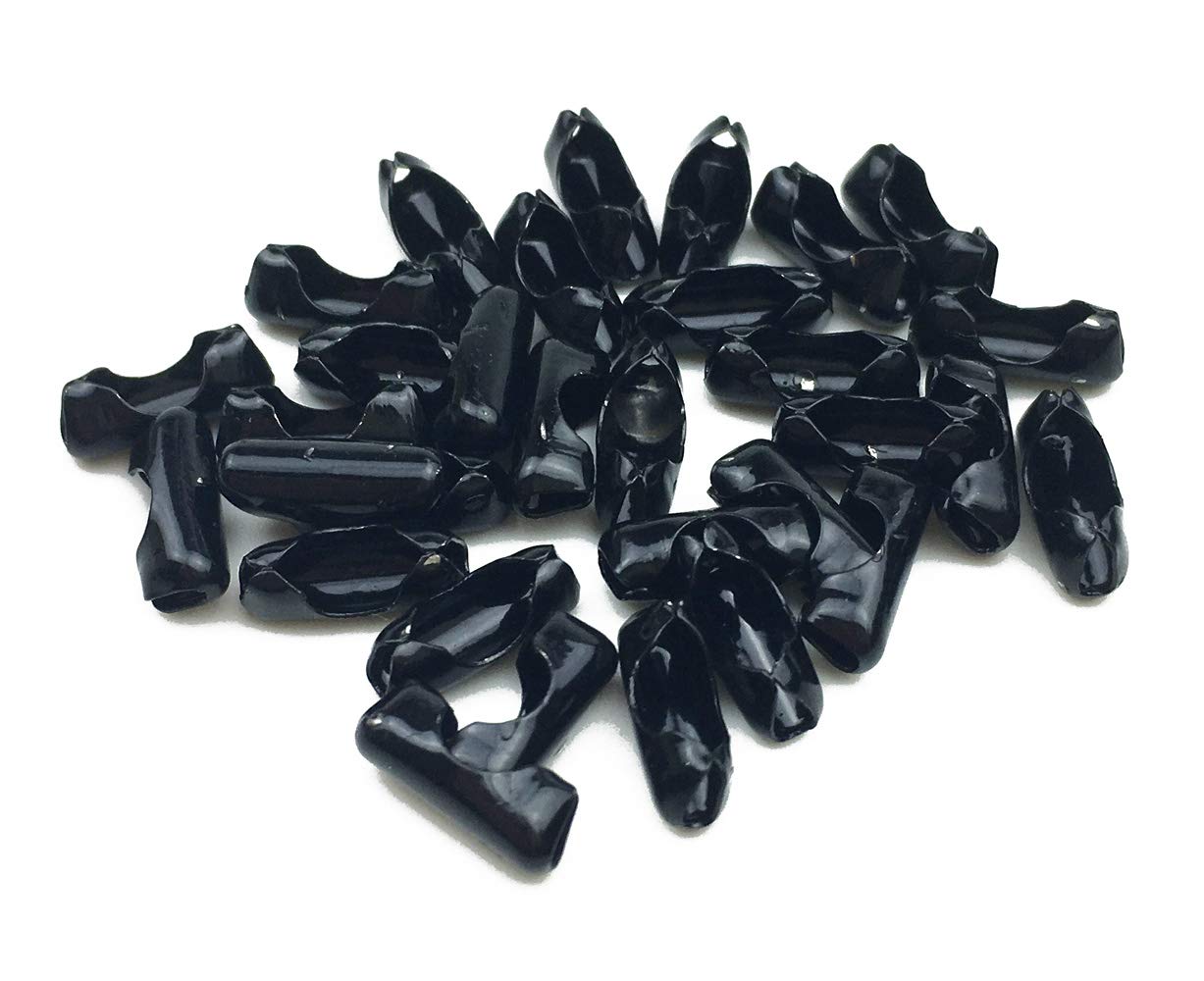 Hyamass 10 Yards 3Mm Diameter Black Beaded Pull Chain Extension Ceiling Light Fan Chain With 30 Matching Connectors, Rolled Pack