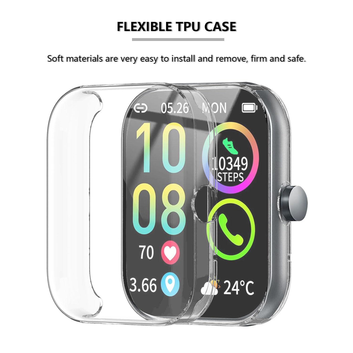 [2-Pack] Screen Protector Compatible With Zakotu Y66, Coucur Y66, Jugeman Y66, Motast Y66 Case, Soft Tpu Plated Case All-Around