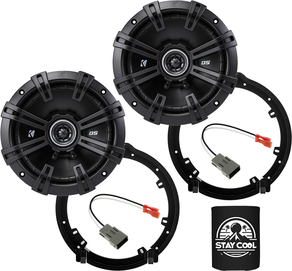 KICKER Front/Rear Door 6.5 Speakers Kit for Acura RDX 2007-2018 Upgrade Kit - Pair of DS Series 6 1/2 Inch Coaxial Speakers with