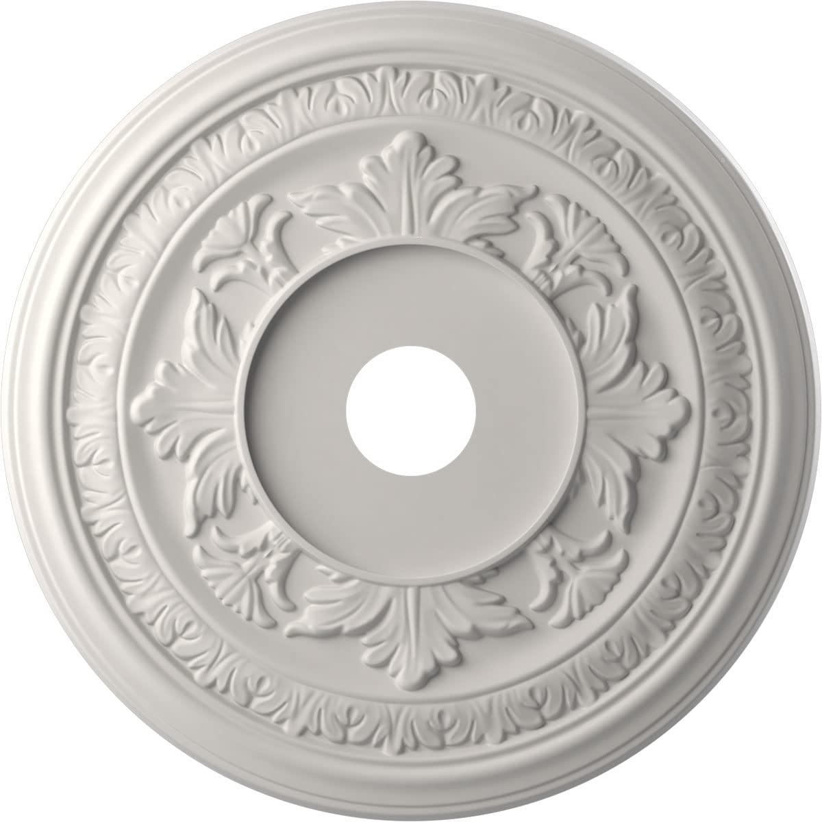 Ekena Millwork Cmp22Bagbw Baltimore Thermoformed Pvc Ceiling Medallion (Fits Canopies Up To 7 3/4''), 22''Od X 3 1/2''Id X 1''P,