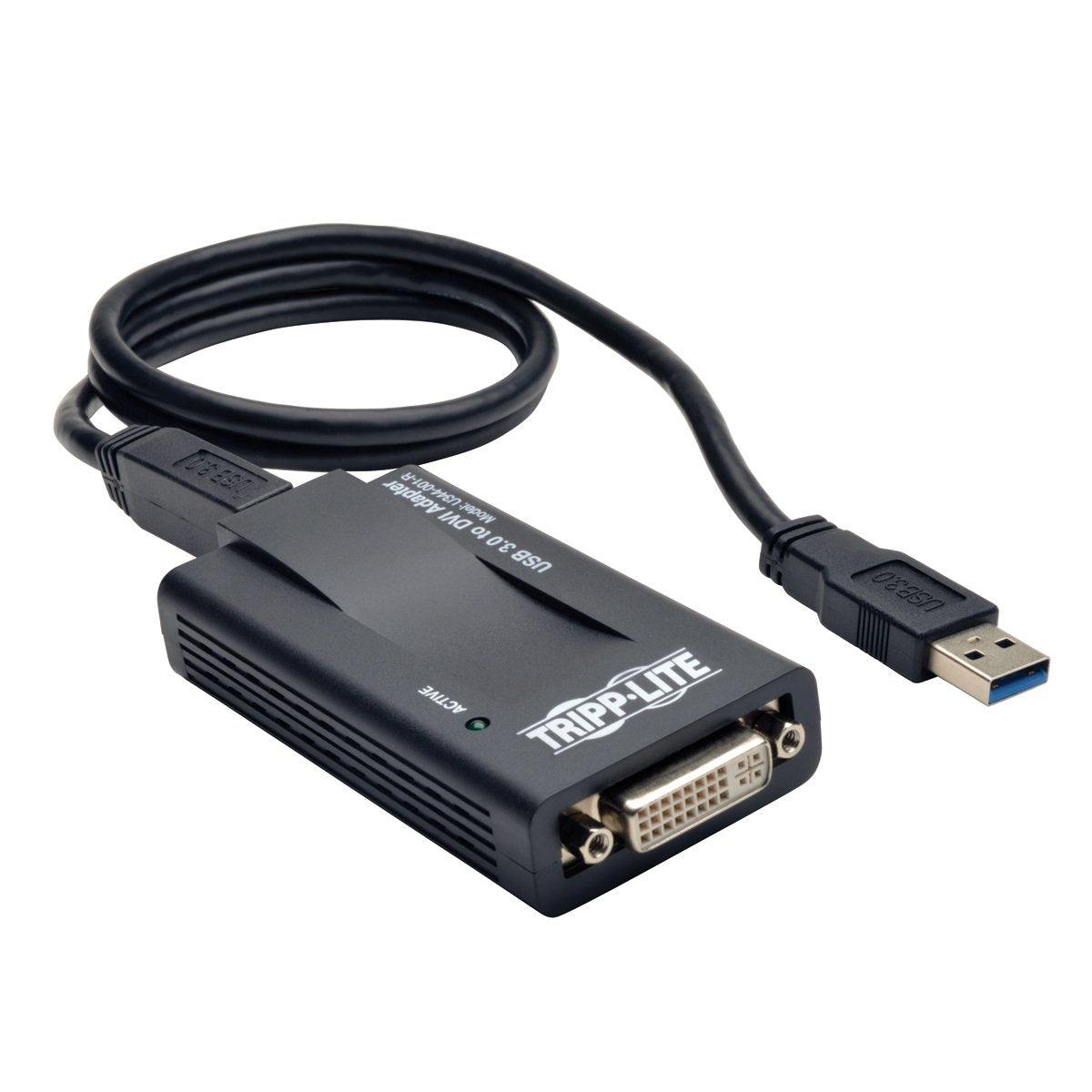 Tripp Lite Usb 3.0 Superspeed To Vga Dvi Adapter 512Mb Sdram   2048X1152,1080P(U344 001 R),Single Monitor,Black