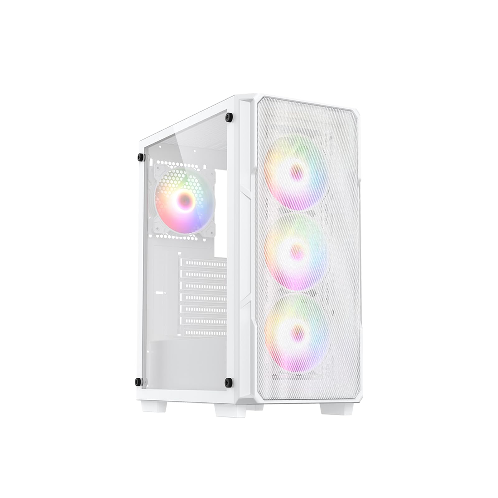 Raidmax Vector V212 Gaming Chassis   Pre Installed 4X Static Rgb Color Fans, Supports 240Mm Water Cooler, Full Size Tempered Gla