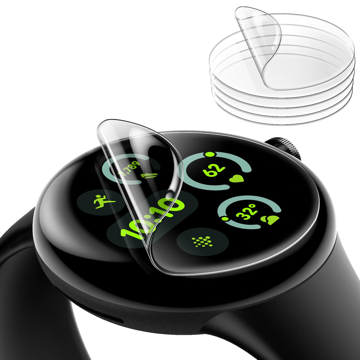 JETech Screen Protector for Google Pixel Watch 3/2/1 41mm, Anti-Scratch Self-Healing Soft TPU Film, HD Clear, 6-Pack
