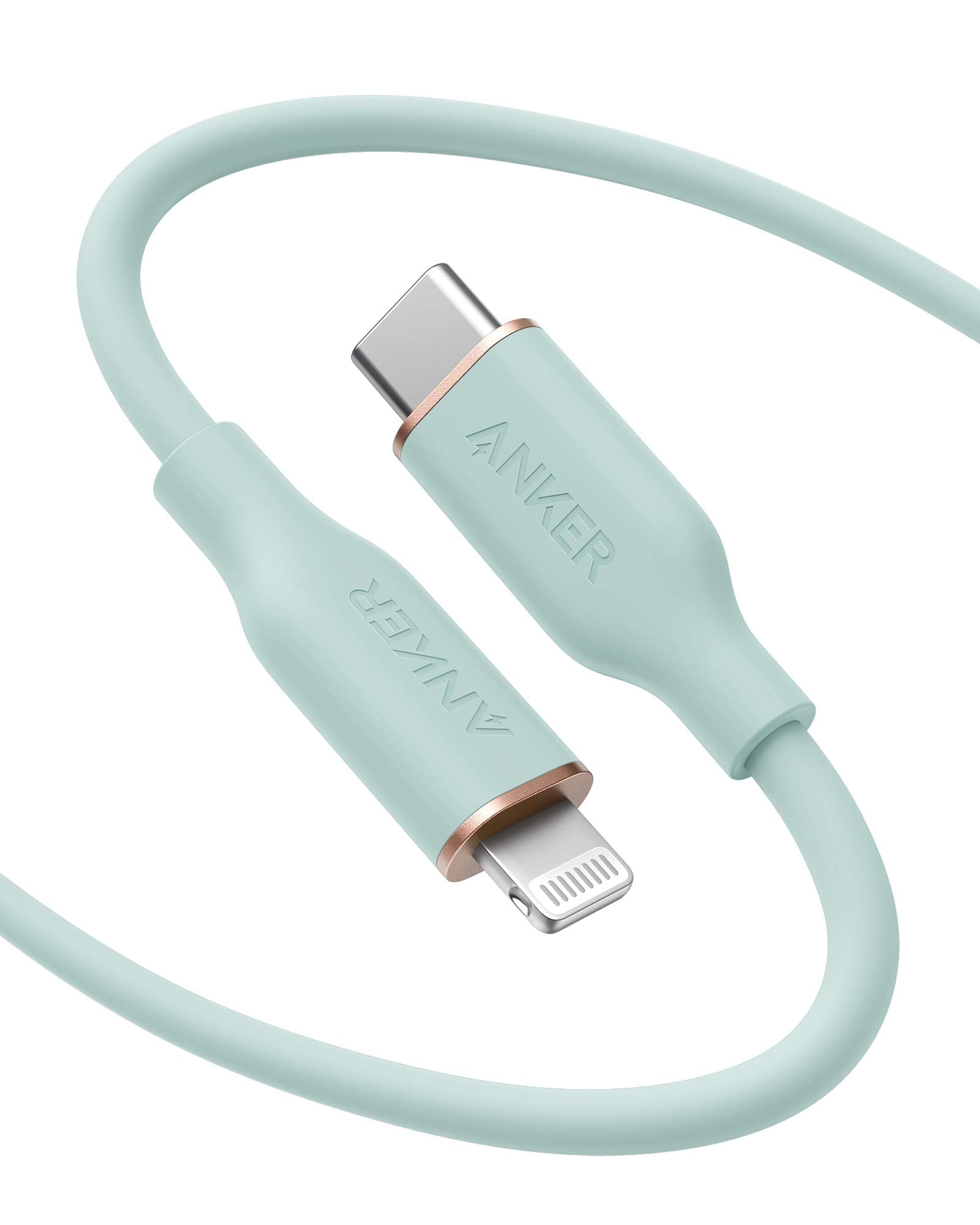 Anker Usb C To Lightning Cable, 641 Cable (Mint Green, 6Ft), Mfi Certified, Powerline Iii Flow Silicone Fast Charging Cable For 