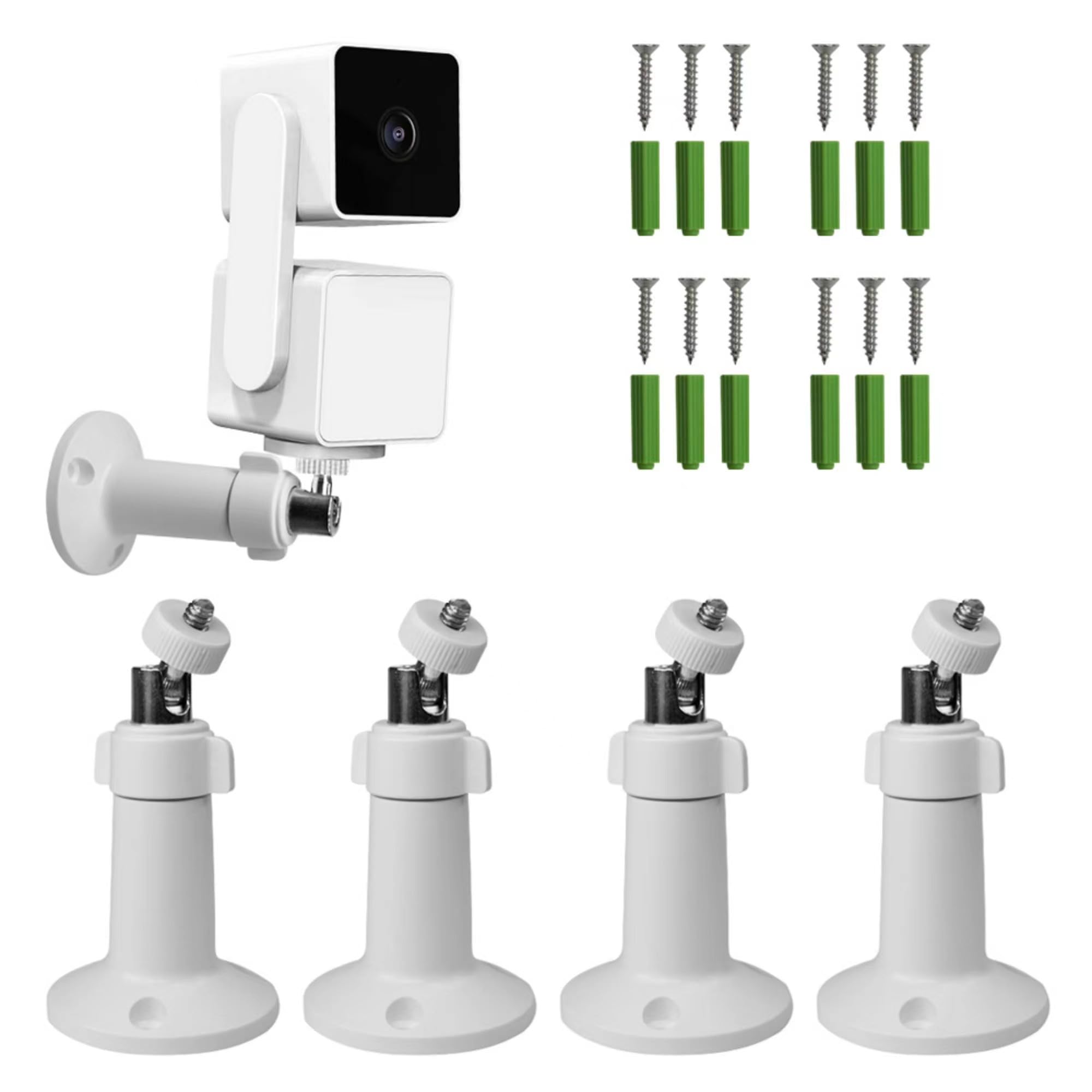 4 Pack Wall Mount For Wyze Cam Pan V3 & Wyze Cam V3 & Wyze Cam Outdoor, 360 Degree Swivel Adjustable Wall Mount Bracket For Wyze