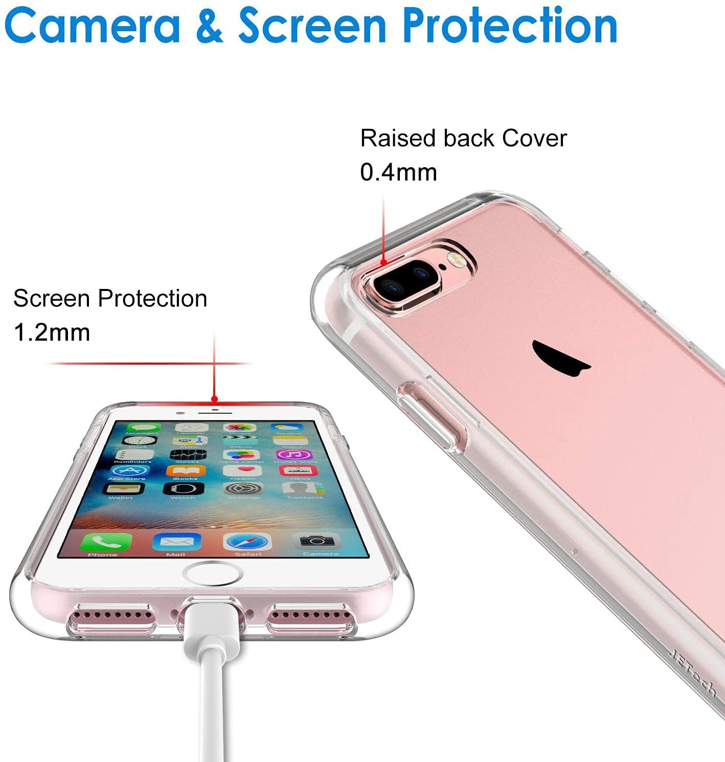 Jetech Case For Iphone 8 Plus And Iphone 7 Plus 5.5-Inch, Non-Yellowing Shockproof Phone Bumper Cover, Anti-Scratch Clear Back (