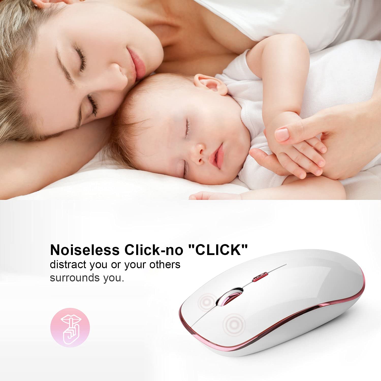 Joyaccess Wireless Mouse For Laptop, J 2.4G Ultra Thin Silent Mouse, 2400 Dpi Portable Mobile Optical Cordless Mouse For Laptop,