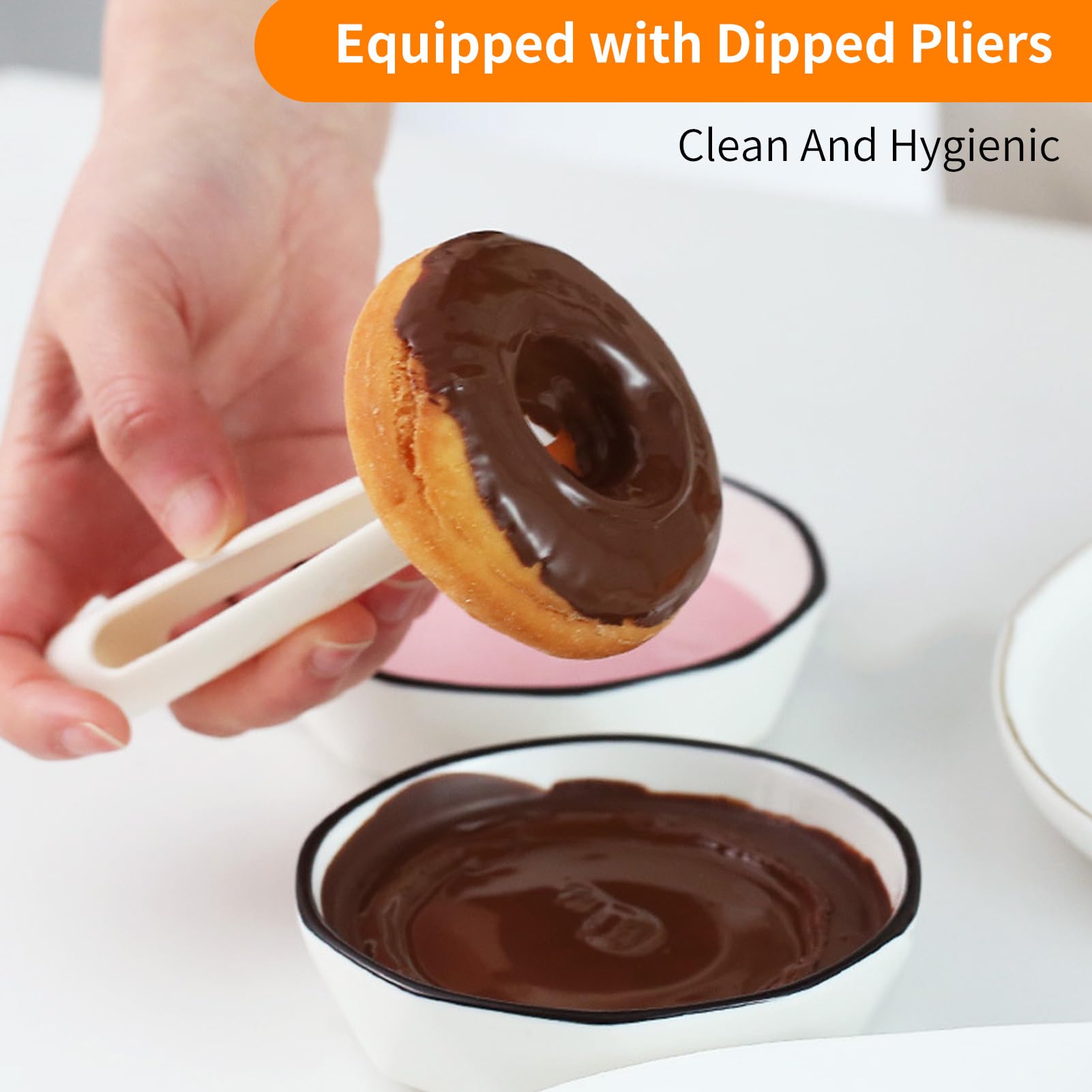 Donut Cutter With Dipping Plier, Donut Maker Diy Doughnut Cutter Biscuit Stamp Desserts Cutter Kitchen Baking Tool