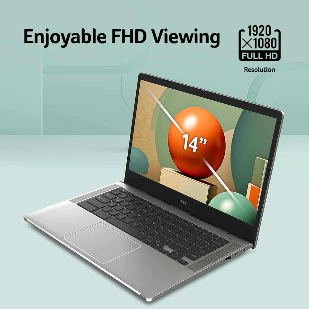 Acer Chromebook 314 Cb314 4H C2Uw Laptop | Intel Processor N100 | 14'' Full Hd (1920 X 1080) Ips Display | 4Gb Lpddr5 | 64Gb Emm