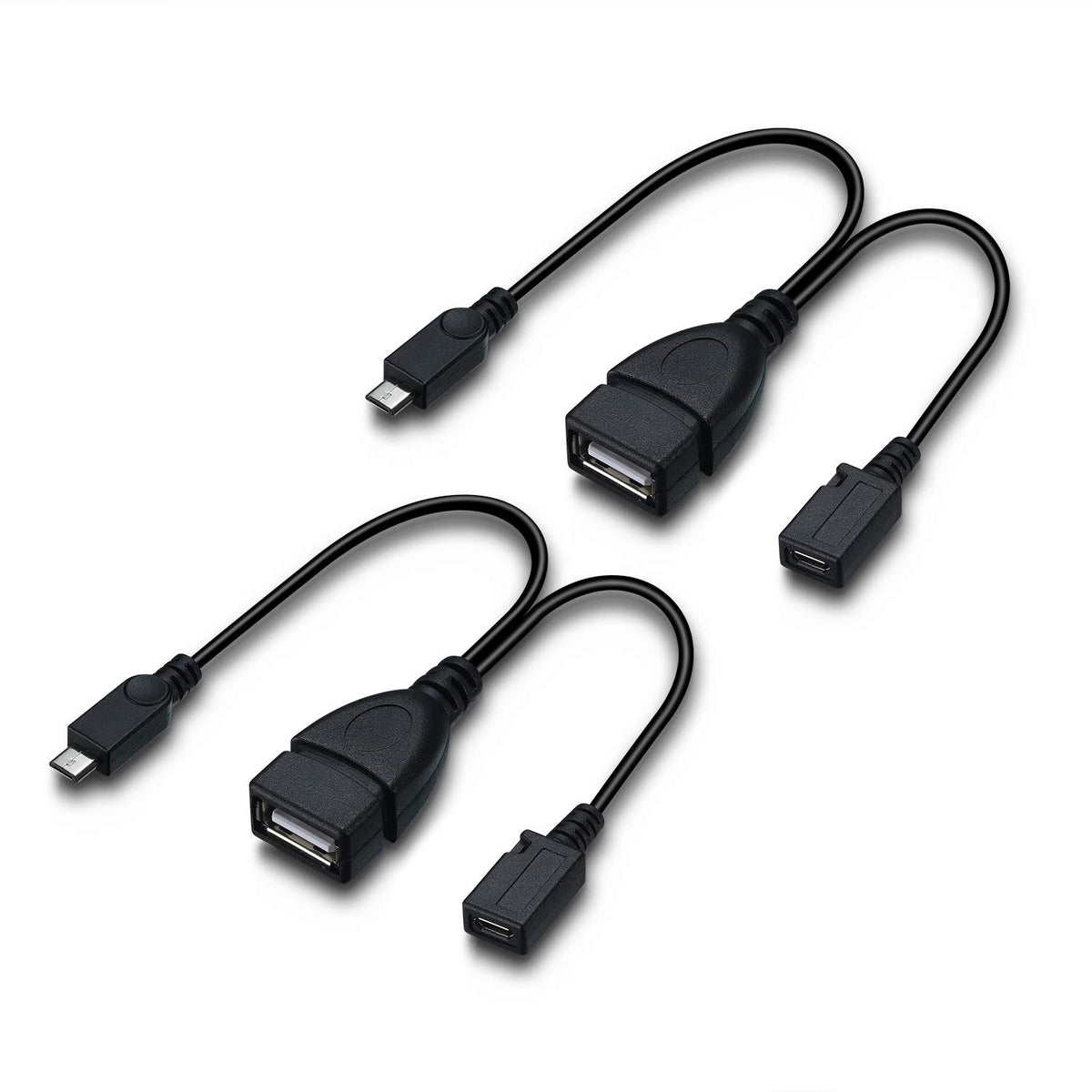 Zyf Micro Usb To Usb Port Adapter (Otg Cable + Power Cable) For Firestick, Streaming Tv Sticks, Media Devices, Android Phone Tab
