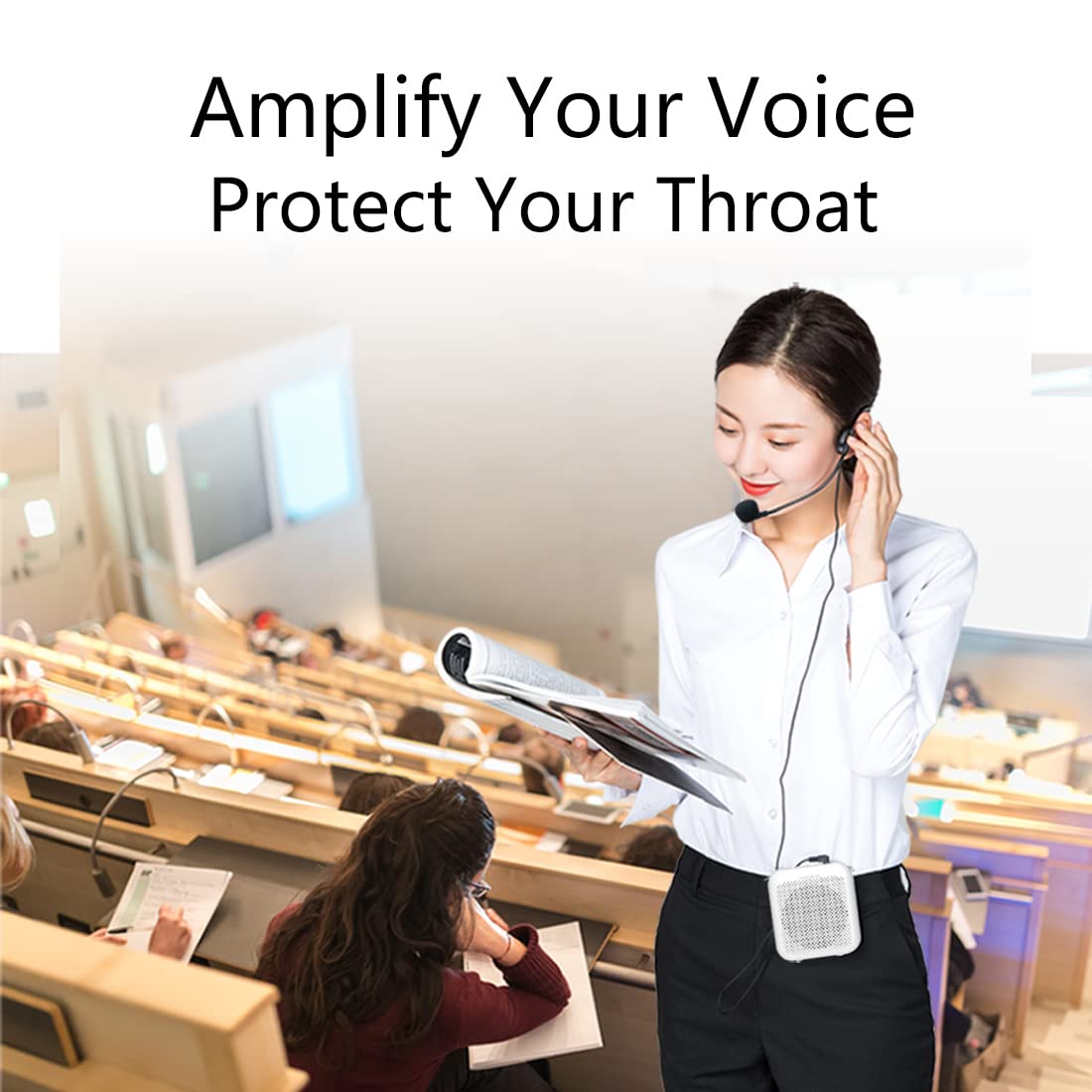 Norwii S358 Portable 2000Mah Rechargeable Voice Amplifier With Wired Microphone Headset & Waistband, Personal Microphone And Spe