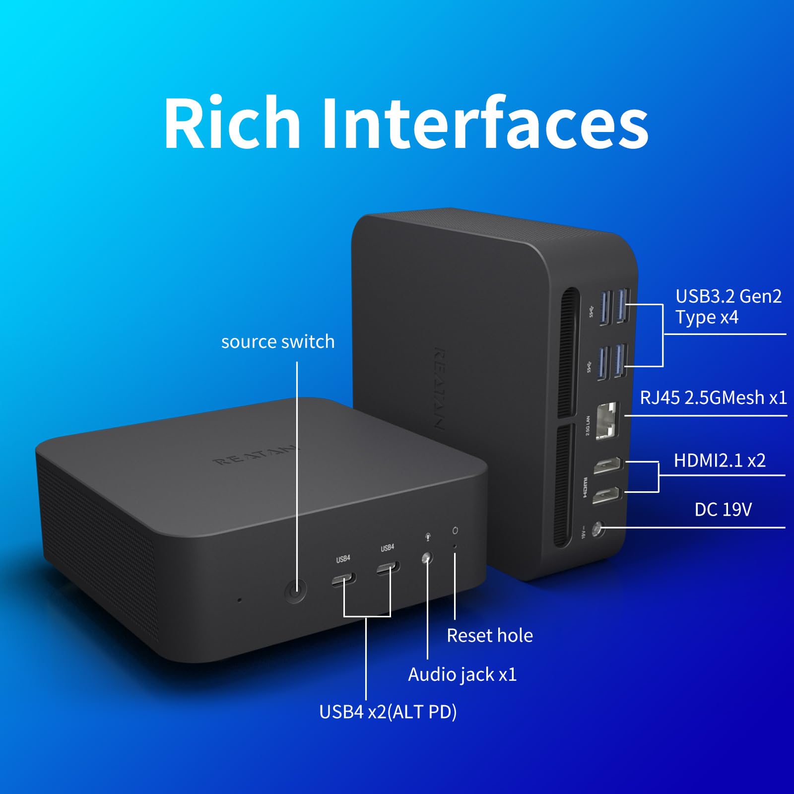 Reatan Alloy 9 Mini Gaming Pc Amd Ryzen 9 7940Hs 1Tb Ssd 32Gb Ddr5 5600 Mhz Ram,Desktop Mini Computers Windows 11 Pro,Radeon 780