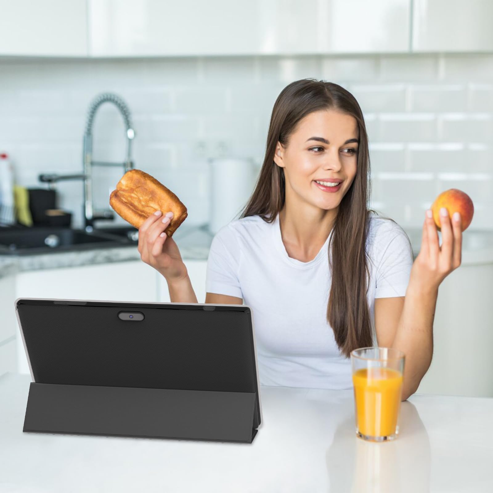 Tablet With Keyboard Android 13 Tablets 2 In 1 Tablet 12Gb+128Gb, 10 Inch Tablets Set Include Case Mouse Stylus Pen Screen Film