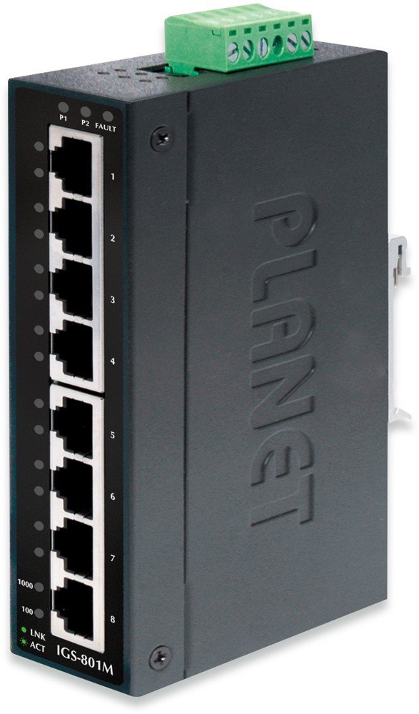 Igs 801M Ip30 Industrial Snmp Switch 8 Port 10/100/1000Base Tx ( 40~75C)