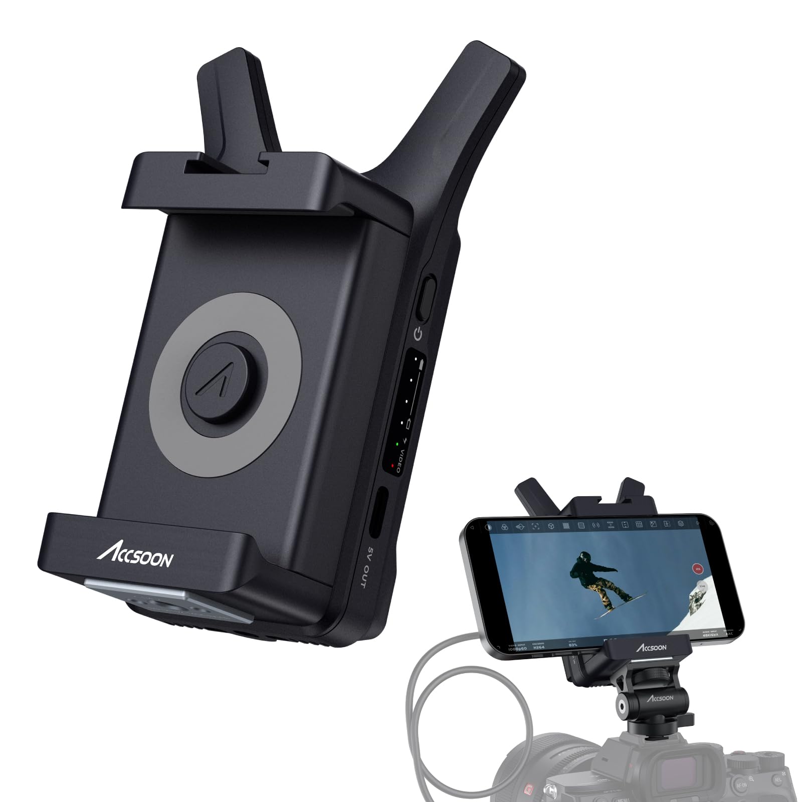 Accsoon Mini Cineview Nano Wireless Video Transmitter, 5G Hdmi Wireless Video Transmission System For Dslr, Dji Rs2/Rs3/Rs3 Pro Gimbal/Switch, 500 Ft &0.06 S Low Latency, 4 App Real Time Monitoring