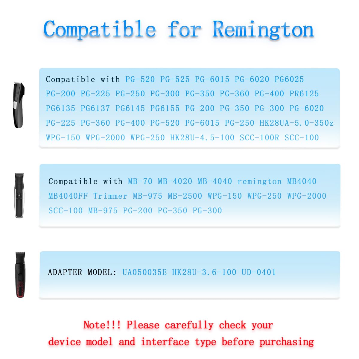 Puimit Charger For Remington Shaver Pg250 Pg525 Pg6025 Mb4040 Mb4045A For Remington Beard Trimmer Pg6135 Pg6060 Pg6015 Replaceme