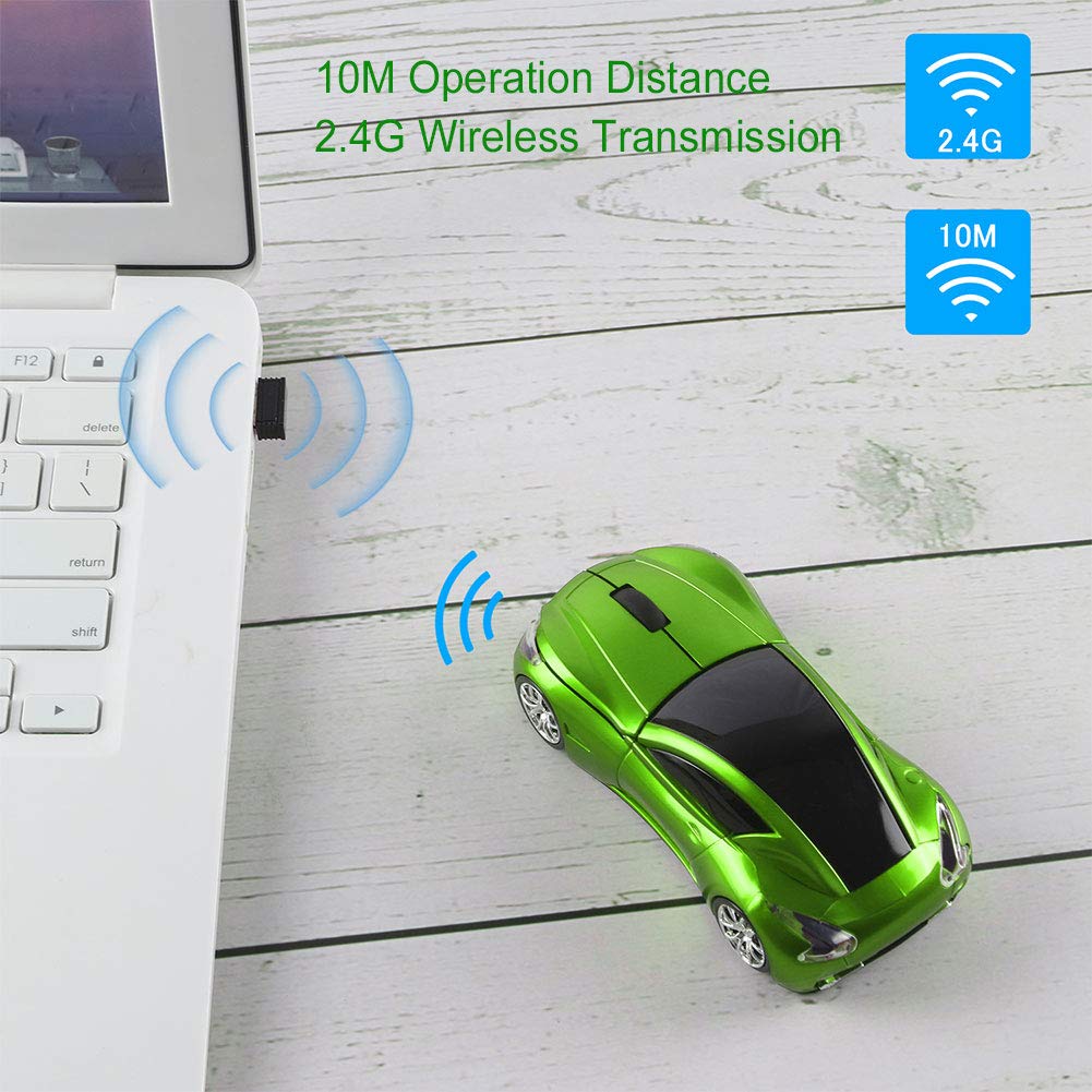 Chuyi Cool Car Shaped Wireless Mouse 1600Dpi Portable Small Cordless Mice With Usb Receiver For Travel Office Business School Ho