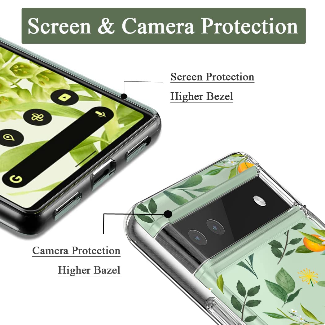Unov Google Pixel 6a Phone Case Shock Absorption Embossed TPU Citrus Flavors 6.1 inch