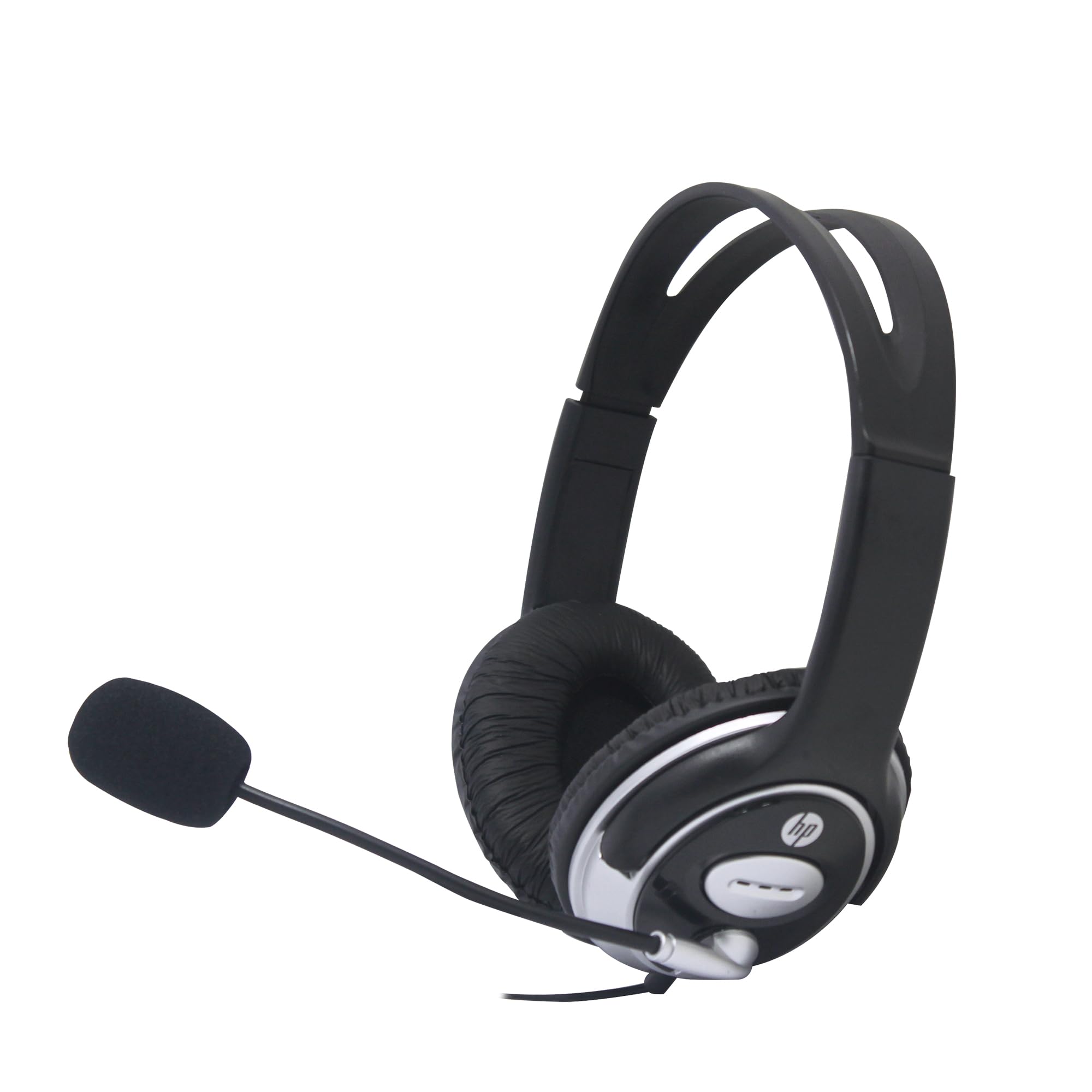 HP Wired On Ear Headphones with Mic with 3.5 Mm Drivers, inBuilt Noise Cancelling, Foldable and Adjustable for Laptop/Pc/Office