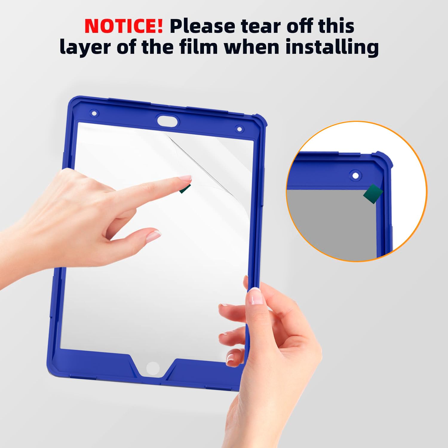 Stweap Case For Ipad 9Th/8Th/7Th Generation-Built-In Screen Protector,With Pencil Holder & 360Rotating Hand Strap,Shoulder Strap