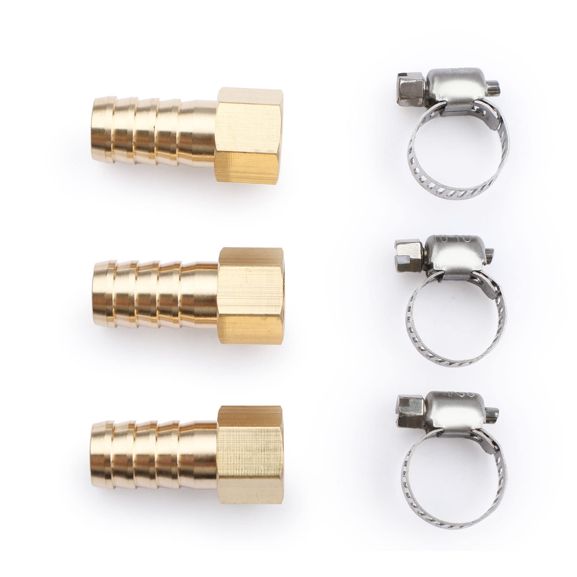 Us Solid Brass Hose Barb Fitting, Adapter, 12 Barb X 14 Npt Female, 3 Pcs