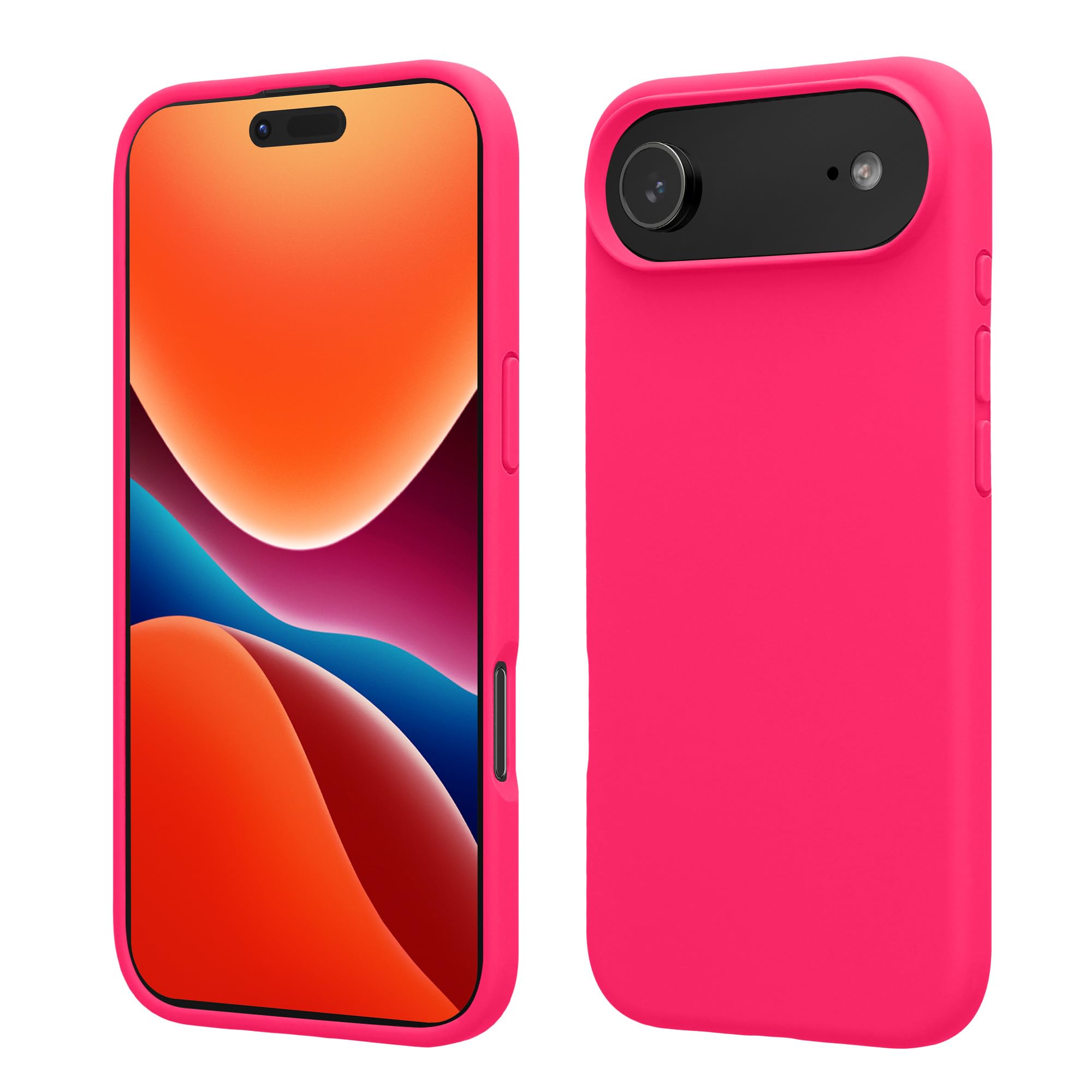 kwmobile Case Compatible with Apple iPhone Air Case - TPU Silicone Phone Cover with Soft Finish - Neon Pink