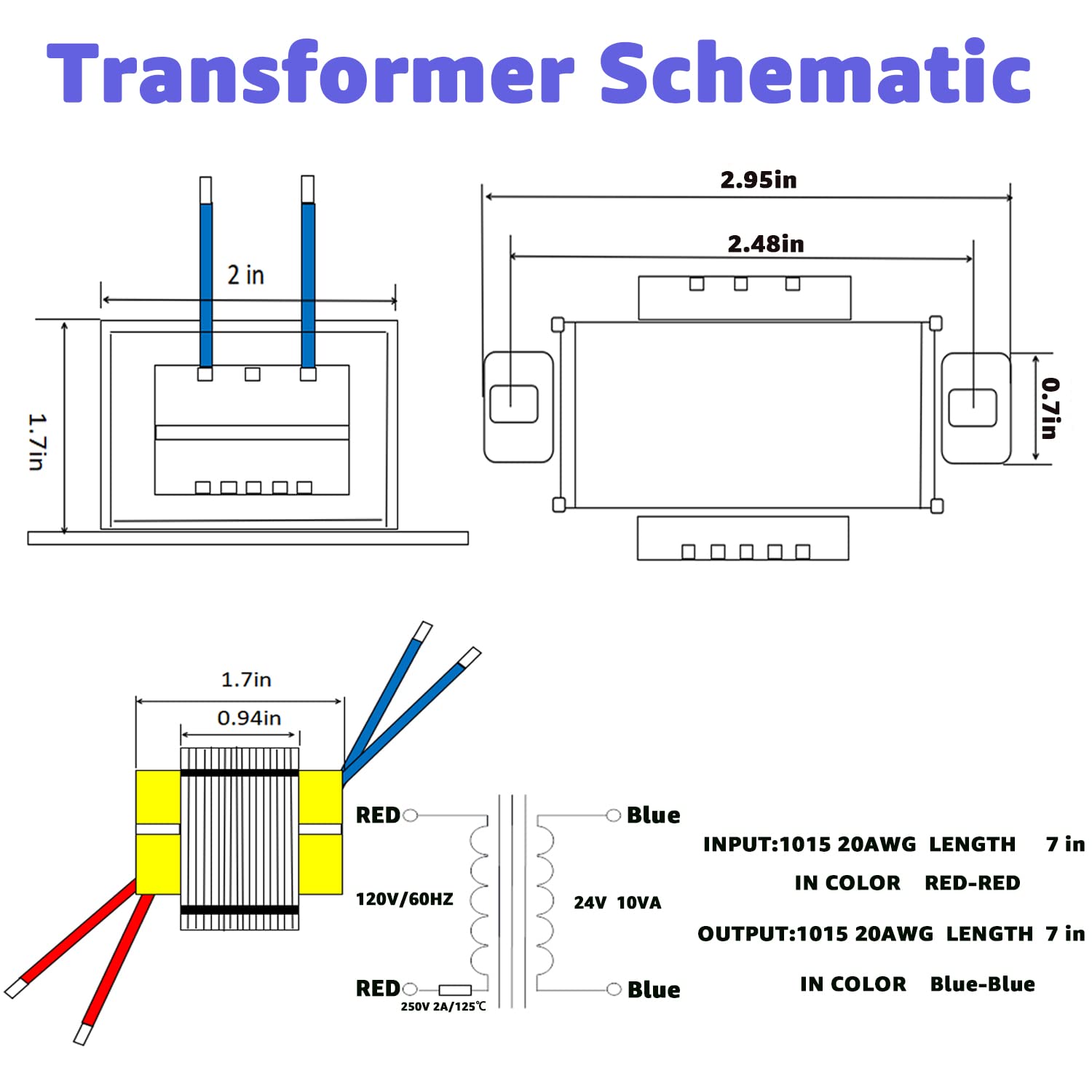 24V/10W Ac/Ac Power Transformer, Input 120V/60Hz Single Phase Transformer, Applicable To Stage Lighting, Audio Equipment, Small