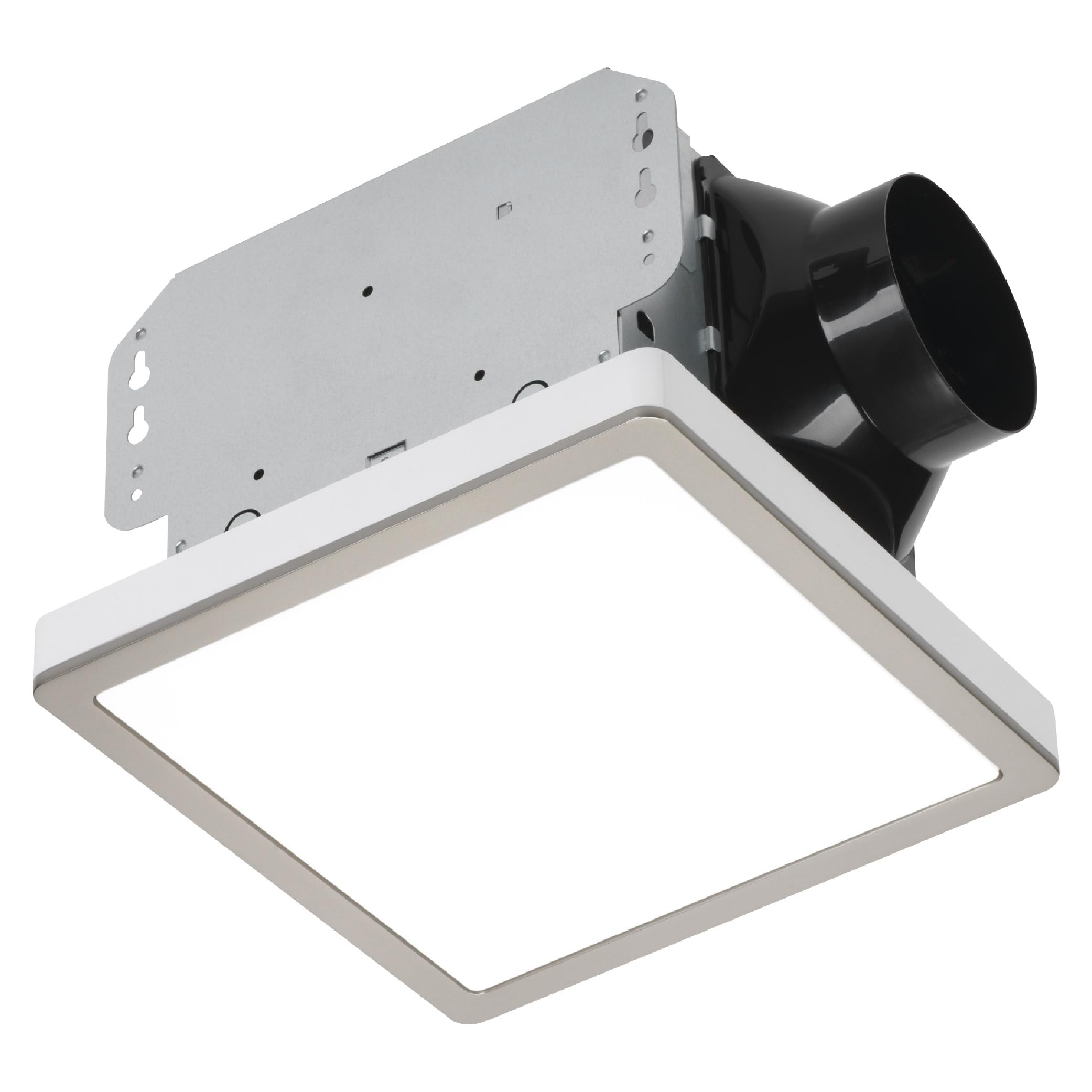 Homewerks 7105 12 Bn Bathroom Fan With Light 100 Cfm 2 Sones Square Ventilation Fan Dimmable Led Light And Magnetic Trim Ring Br