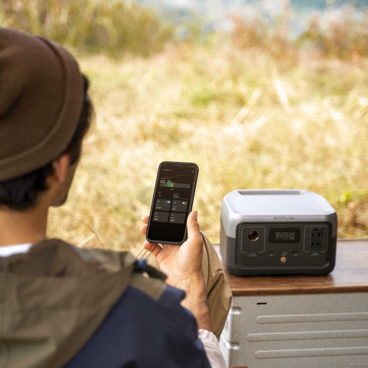 Ef Ecoflow Portable Power Station River 2, 256Wh Lifepo4 Battery/ 1 Hour Fast Charging, 2 Up To 600W Ac Outlets, Solar Generator