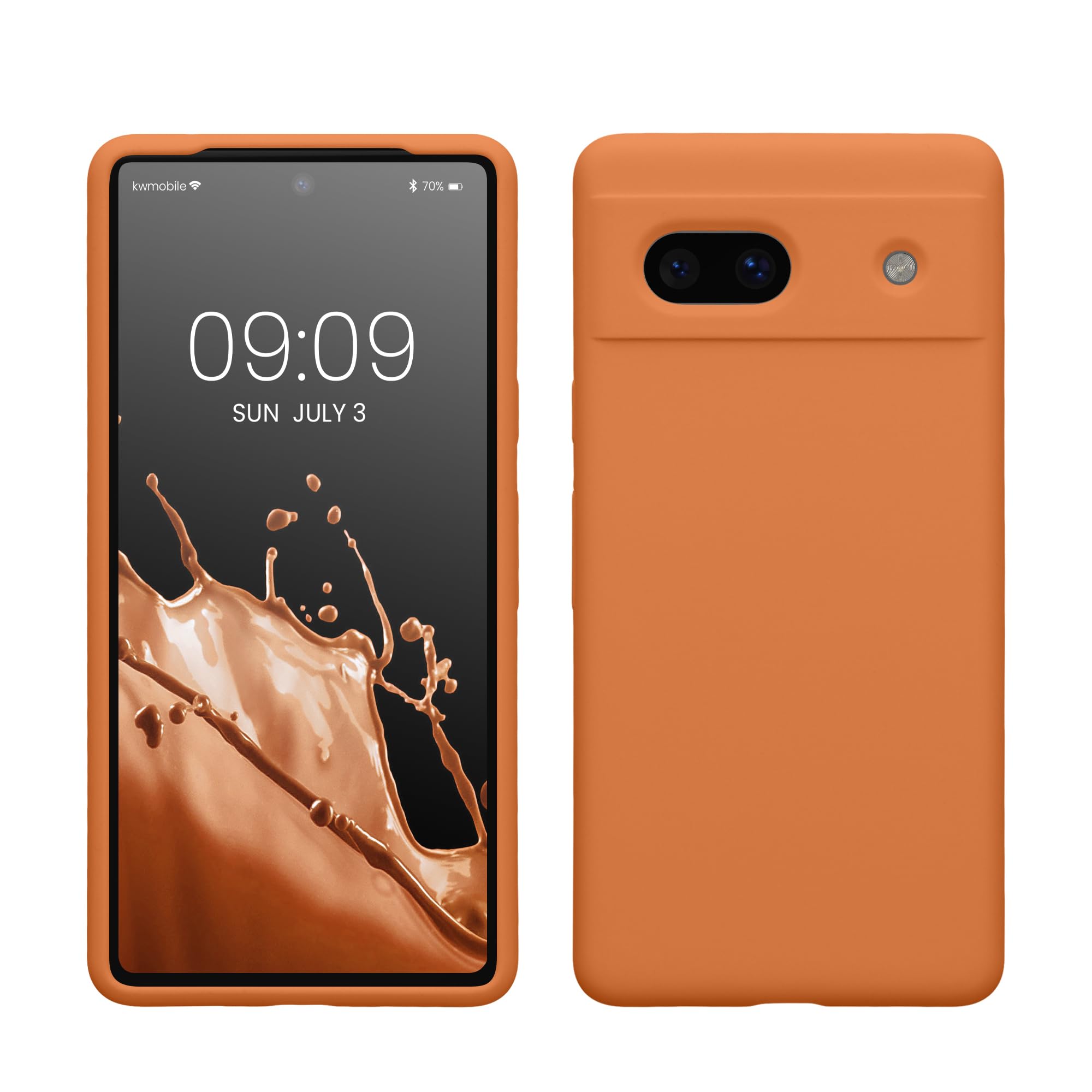 kwmobile Case Compatible with Google Pixel 7a Case - TPU Silicone Phone Cover with Soft Finish - Warm Apricot