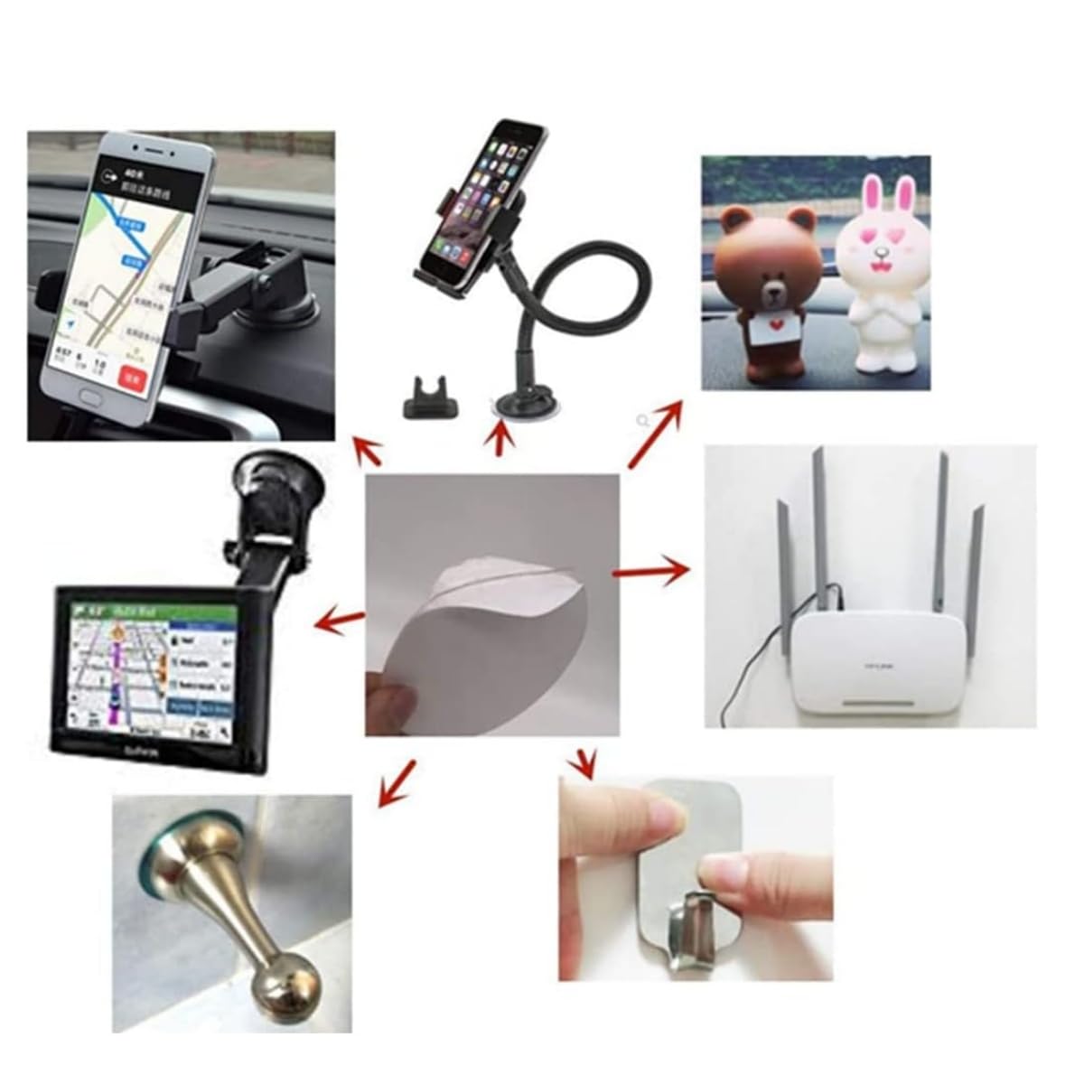 Mgqfy 8 Pcs 80Mm (3.15'') Circular Double Side Sticker Dashboard/Windshield Pad Mounting Disk For Suction Cup Car Phone Mount Ho